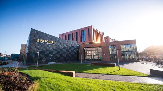 Rear of the City Hub campus with the Fletchers Theatre and Restaurant