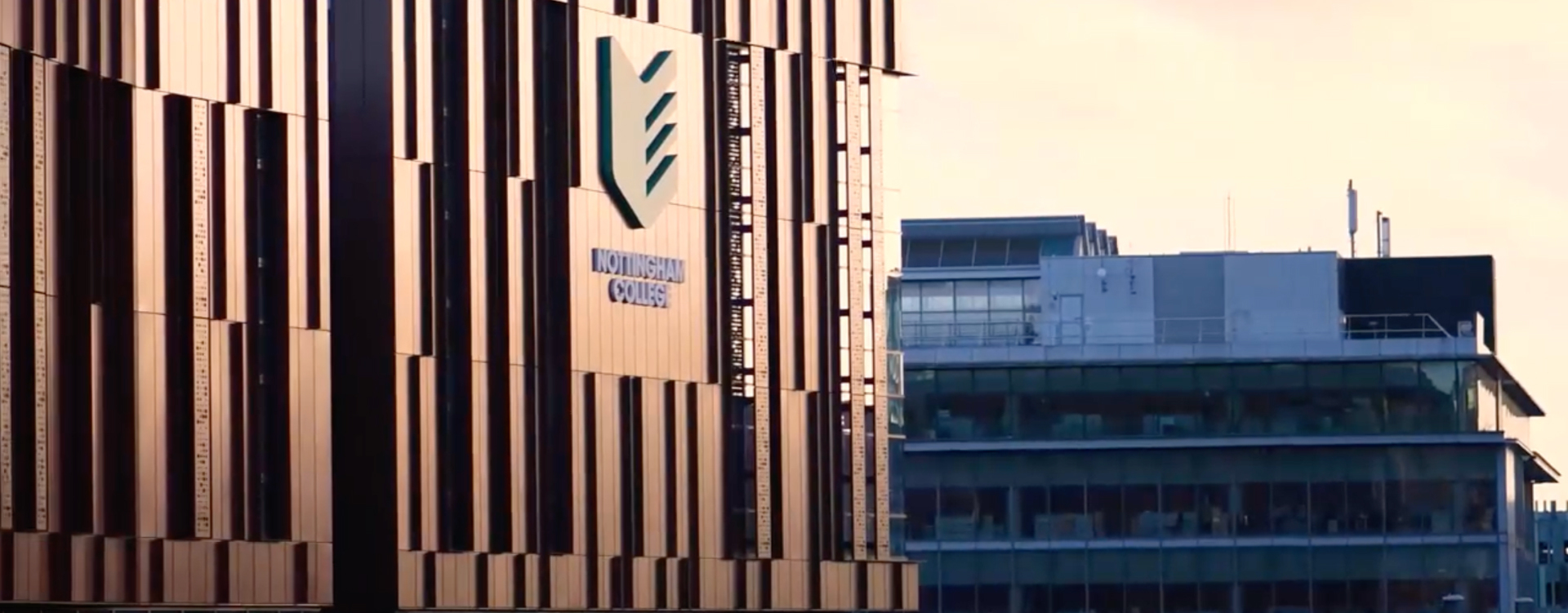 City Hub campus illuminated by early morning sun