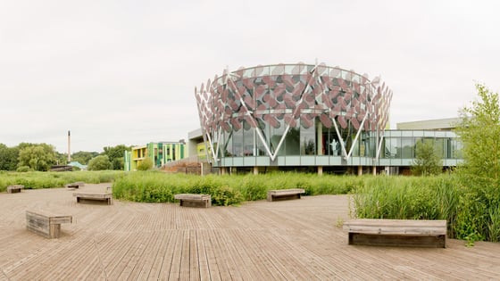 The exterior of the Highfields campus.