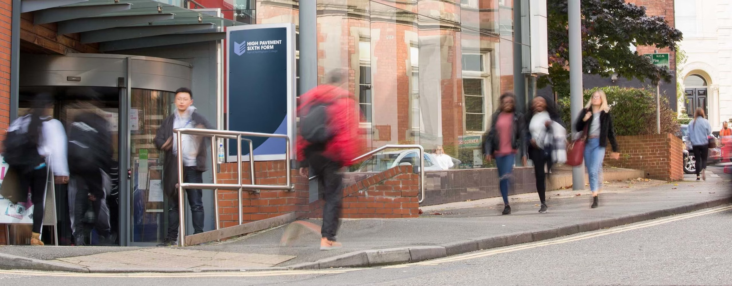 High Pavement with people walking past on Chaucer Street