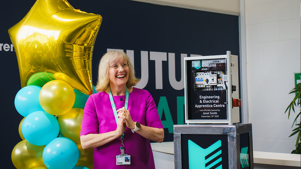 Janet Smith opens the new Engineering and Electrical Centre at Nottingham College