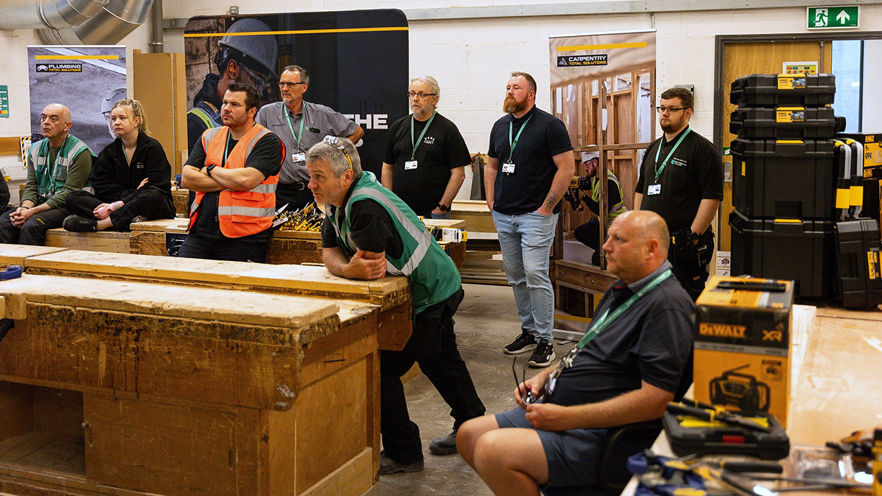 Staff attending a learning day for the DeWalt Grow the Trades event