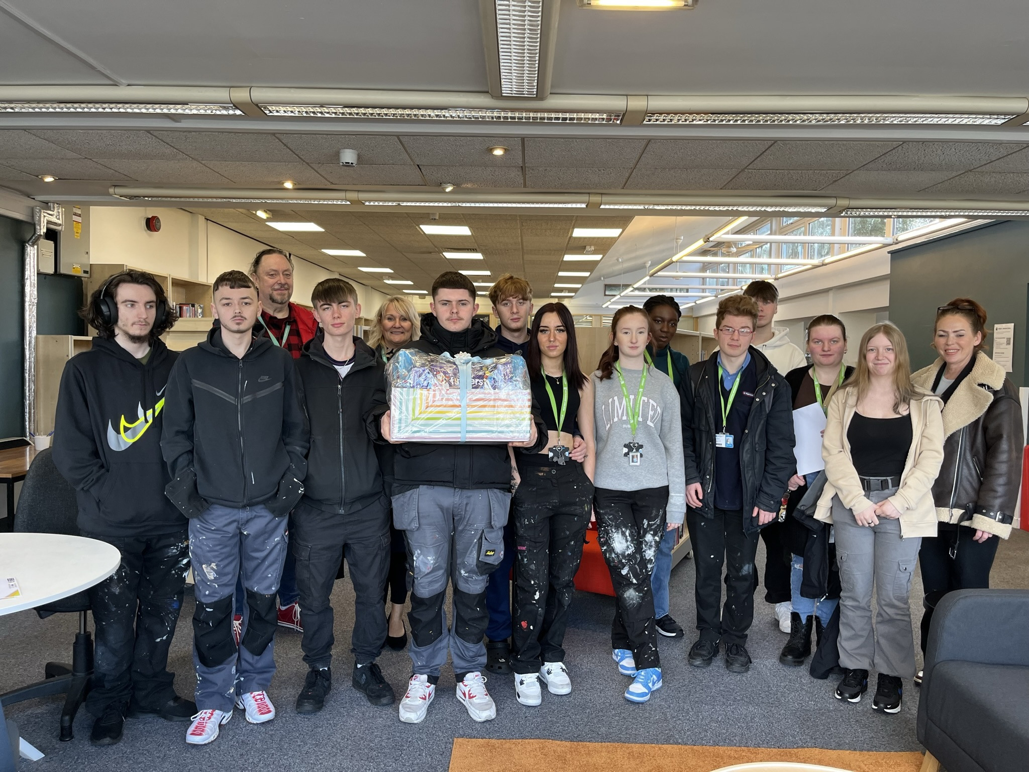 Painting and Decorating students holding their certificate
