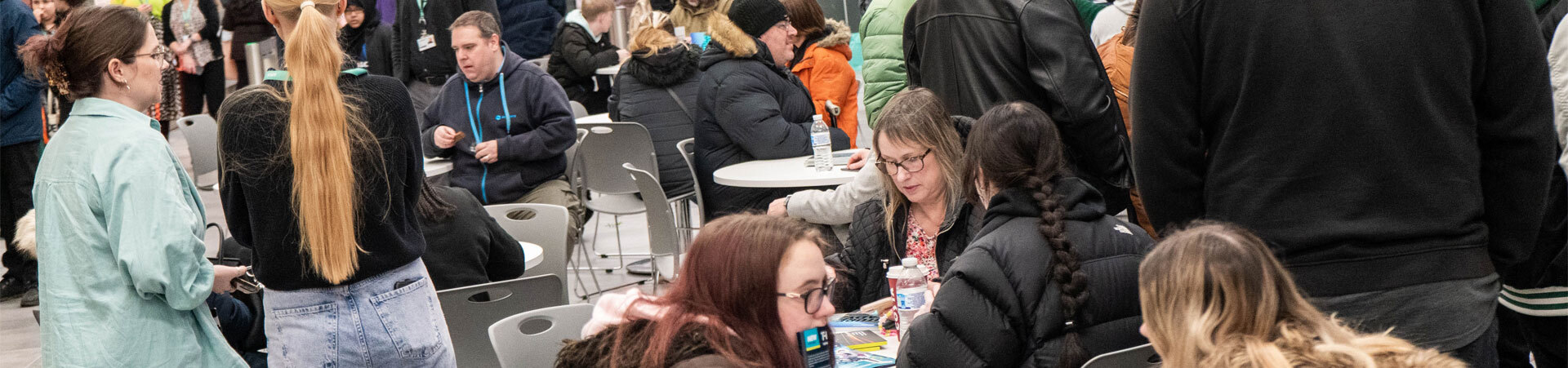 A group of people at an information evening.