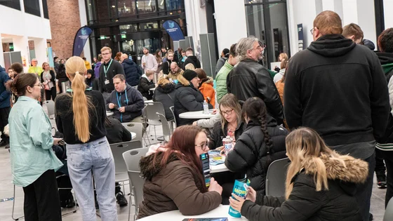 A picture of attendees at an Open Evening