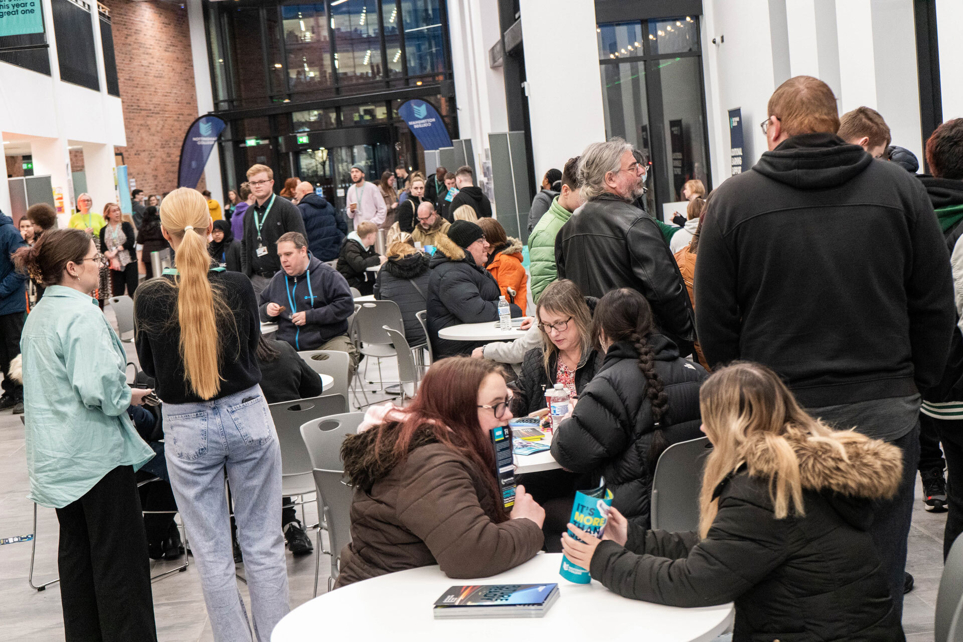 A picture of attendees at an Open Evening