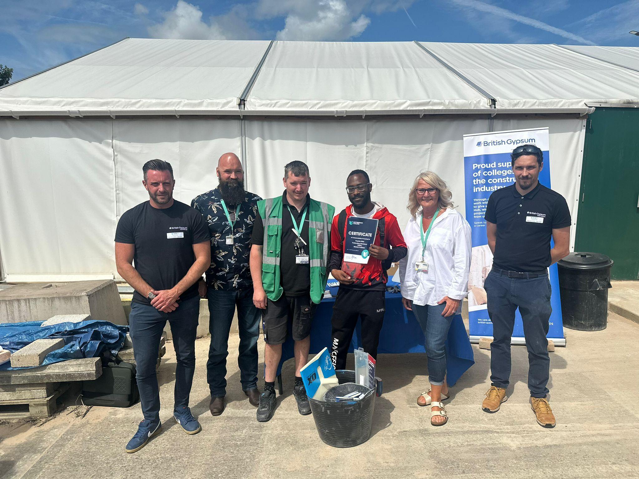 Visitors at the construction careers event