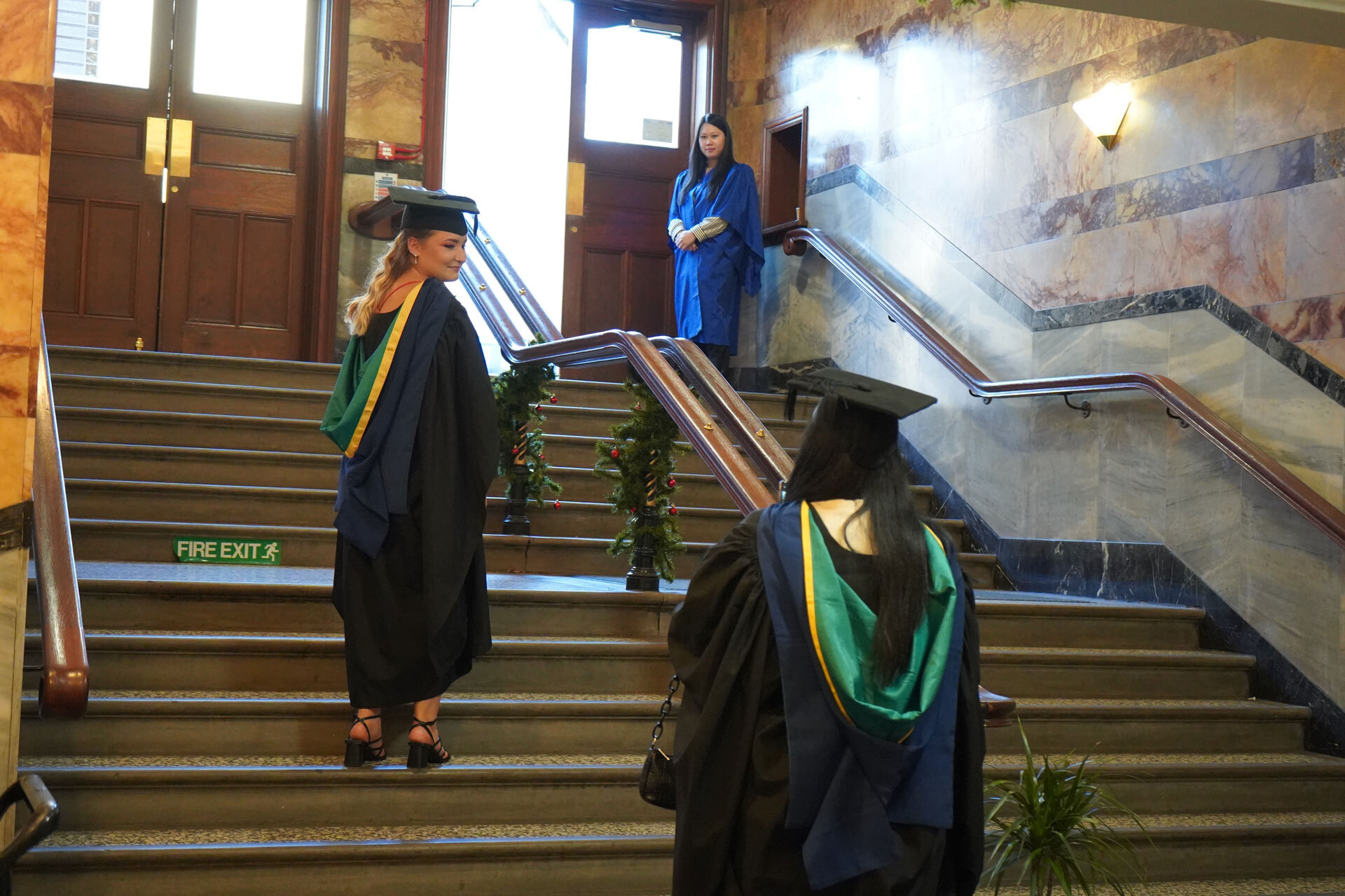 Graduates wearing their robes at the Albert Hall in Nottingham