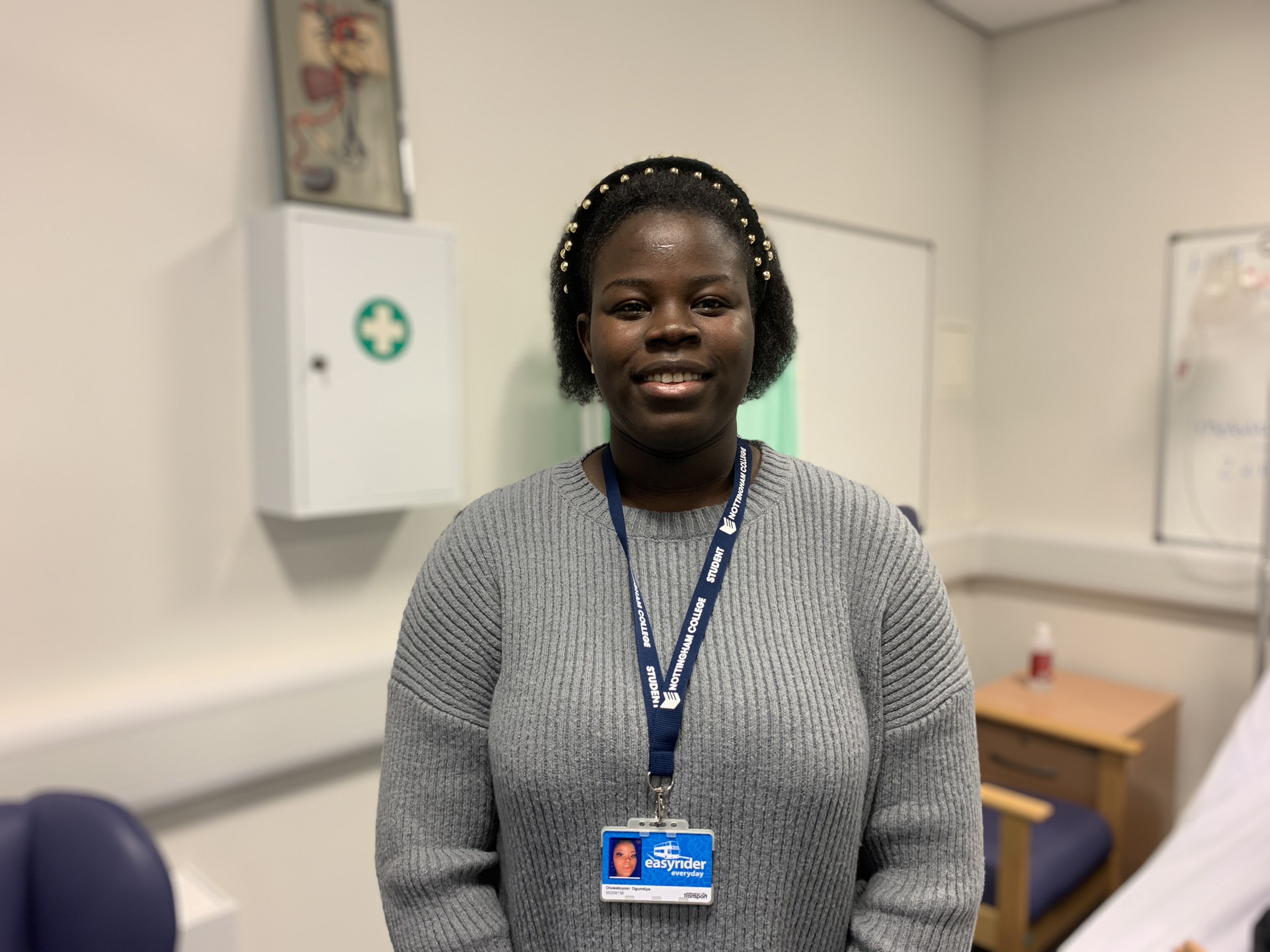 A student in our simulated care facility