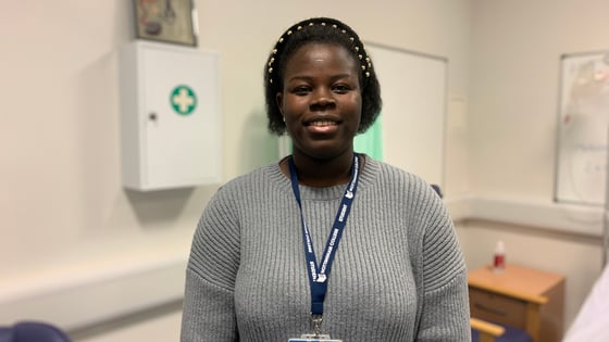 A student in our simulated care facility