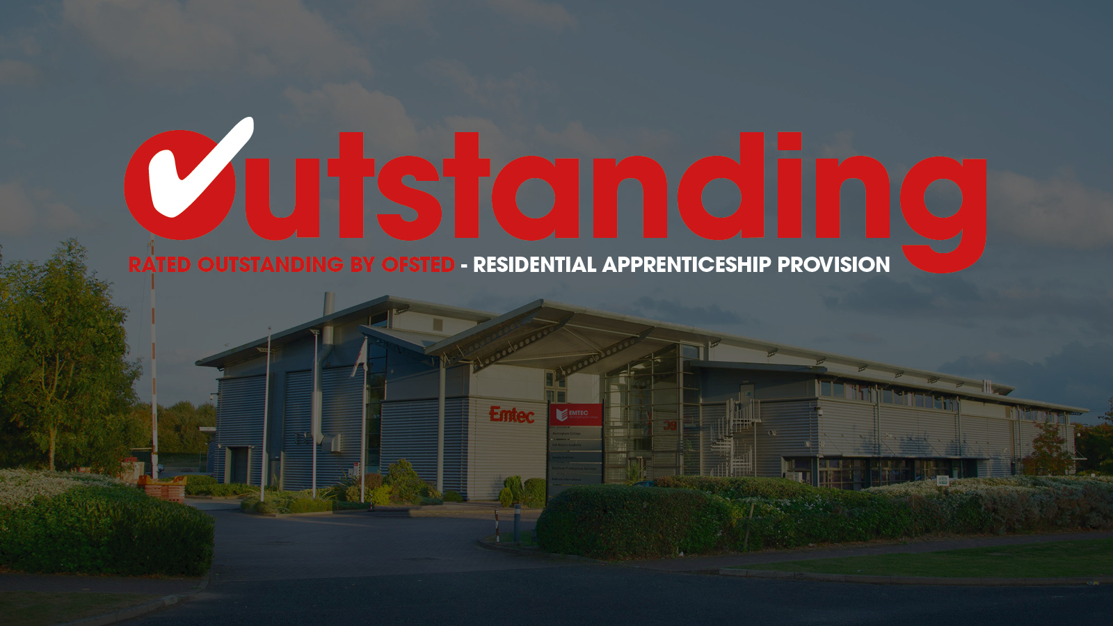 An image of Emtec at Ruddington with a banner saying Outstanding