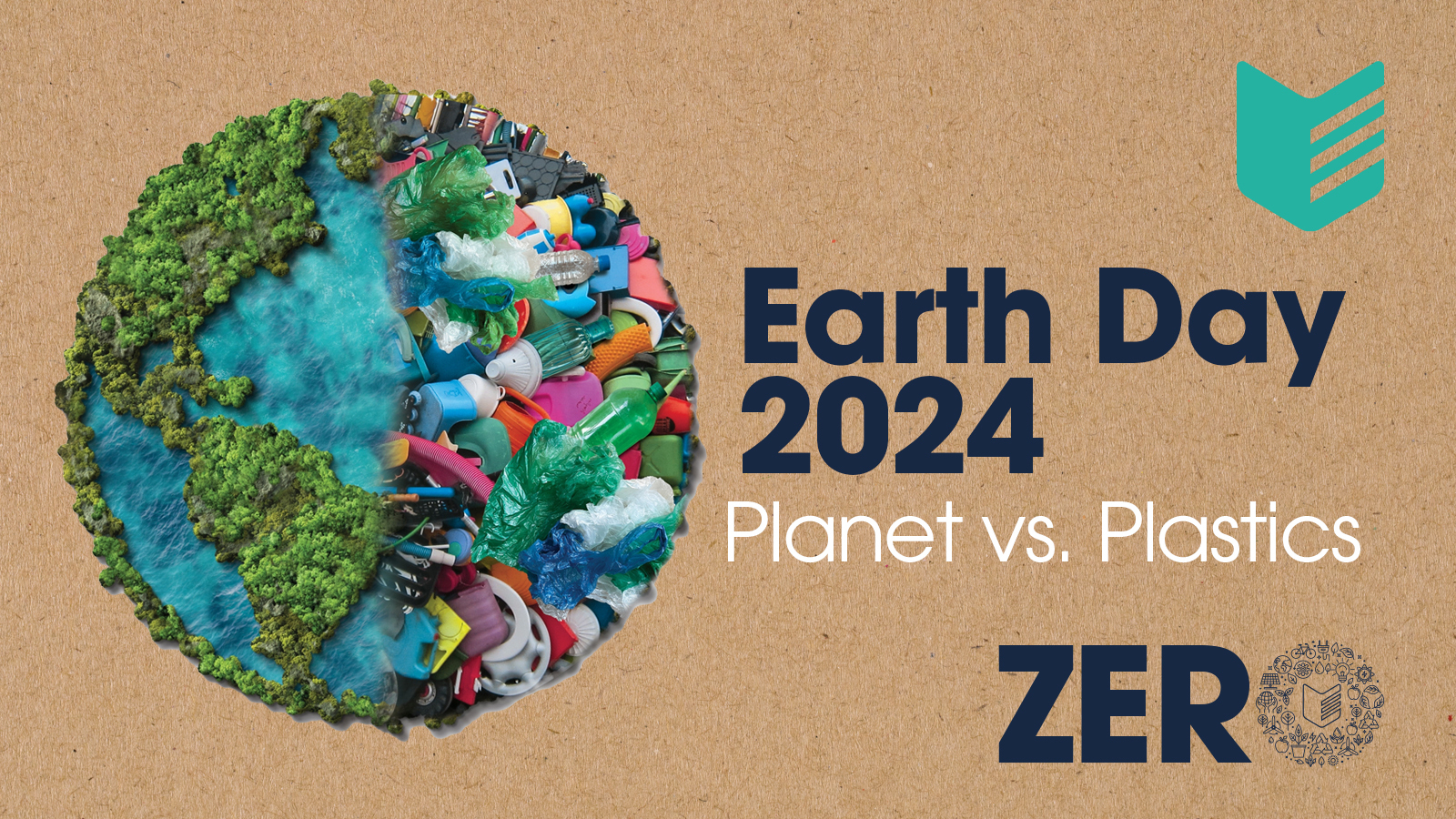 A graphic saying Earth Day 2024 Planet vs Plastics