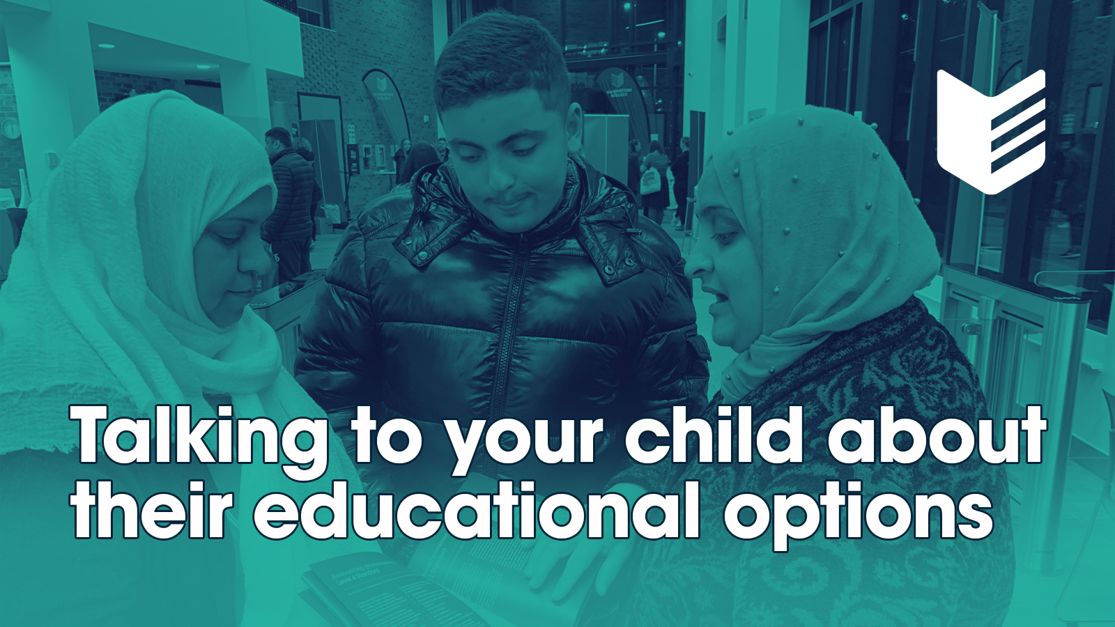 A title image saying Talking to your child about their educational options