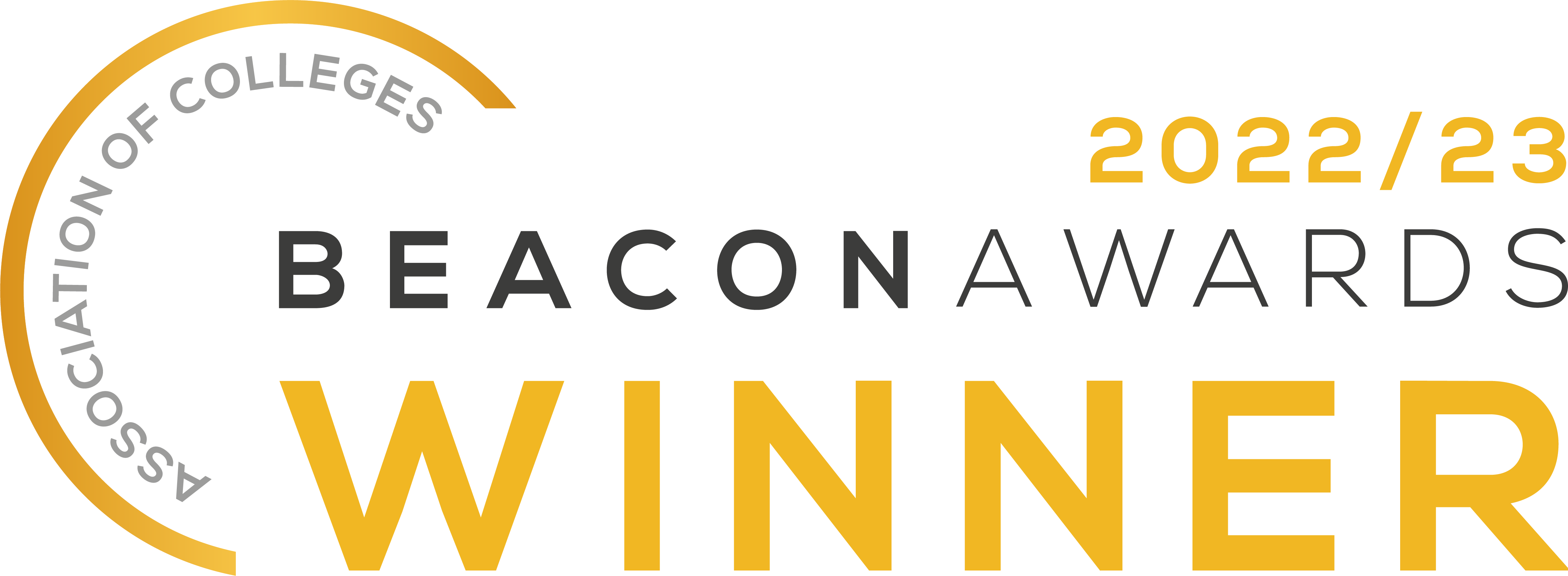 AOC Beacon Awards winner 2022/23 banner