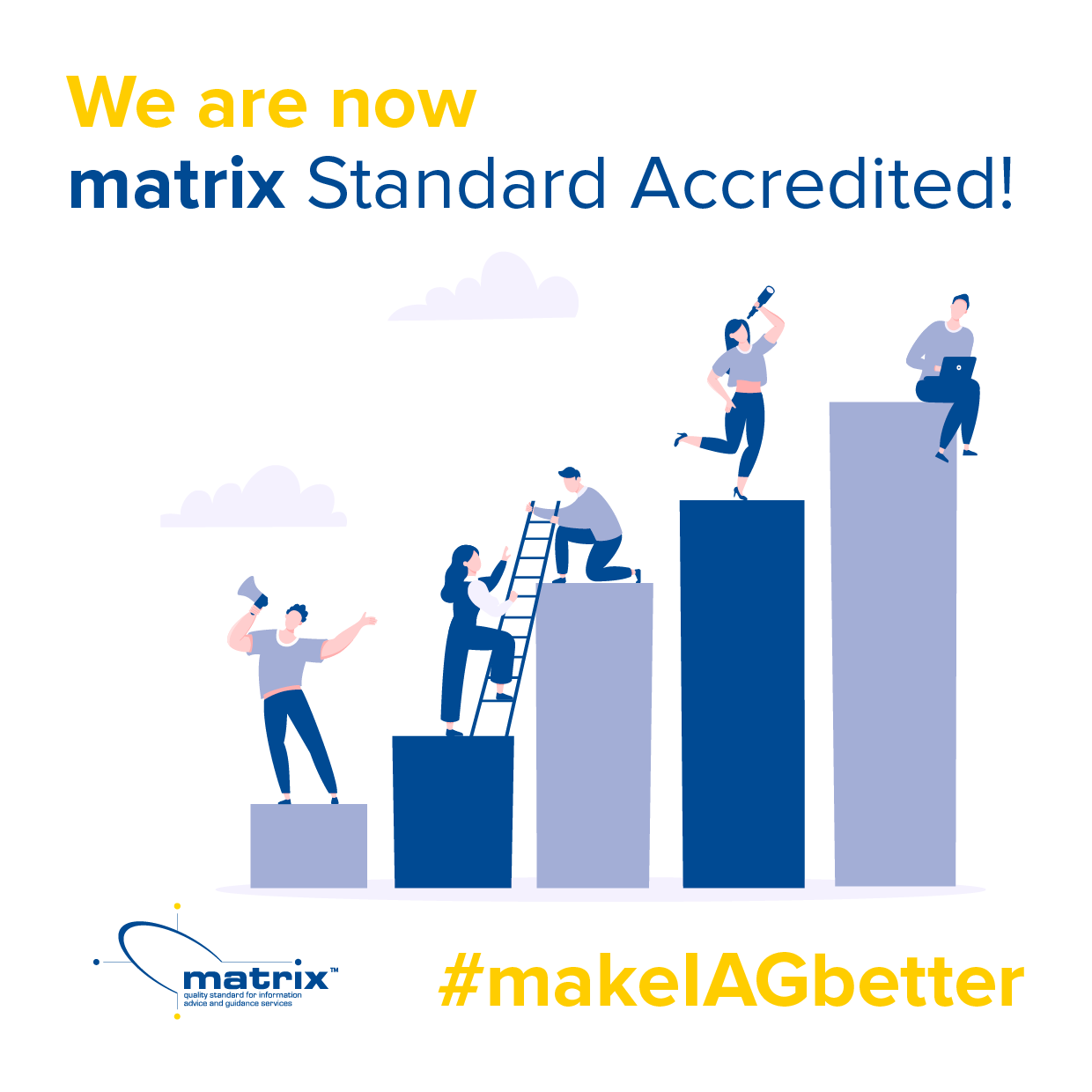 We are now matrix Standard Accredited! logo. #makeIAGbetter