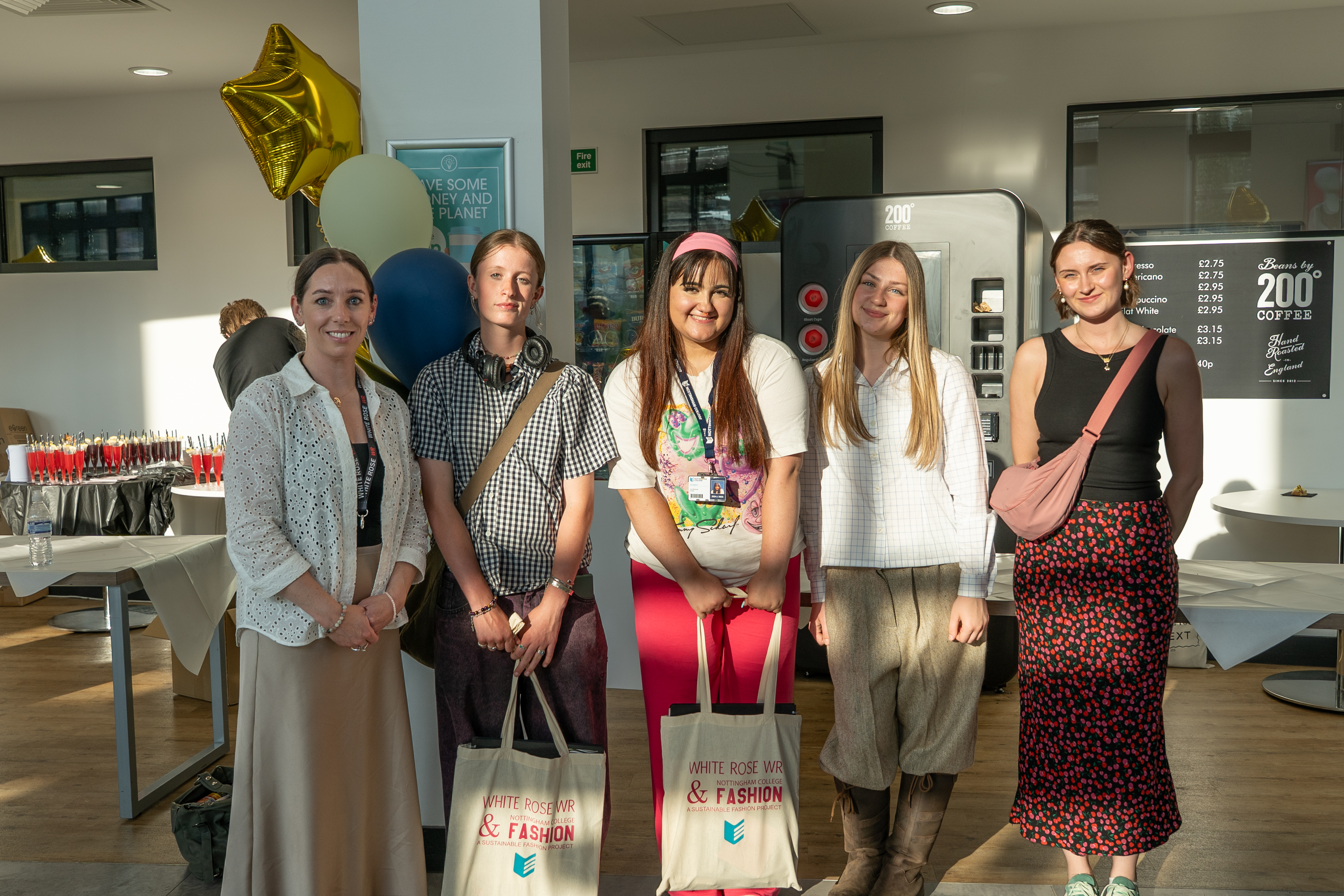 Nottingham College Fashion & Textile students and White Rose employees.
