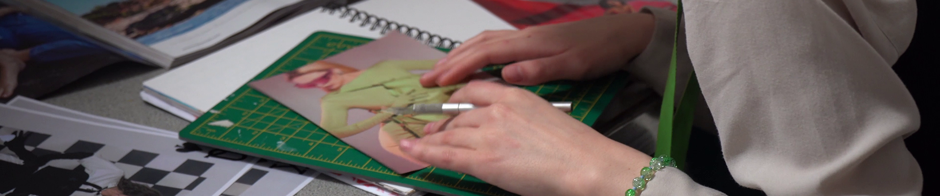 An art student working on a new drawing