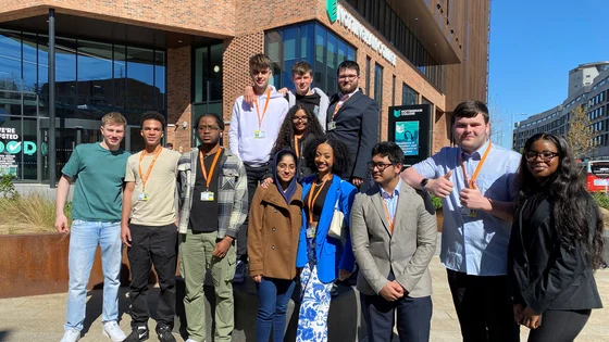 Students outside the City Hub