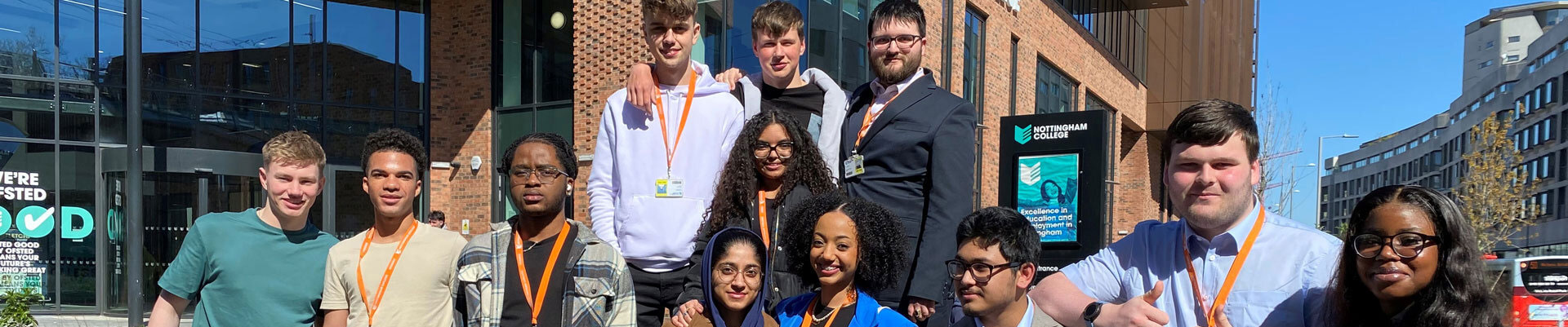 Students outside the City Hub