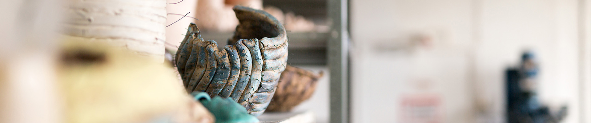 Ceramic pots made by students