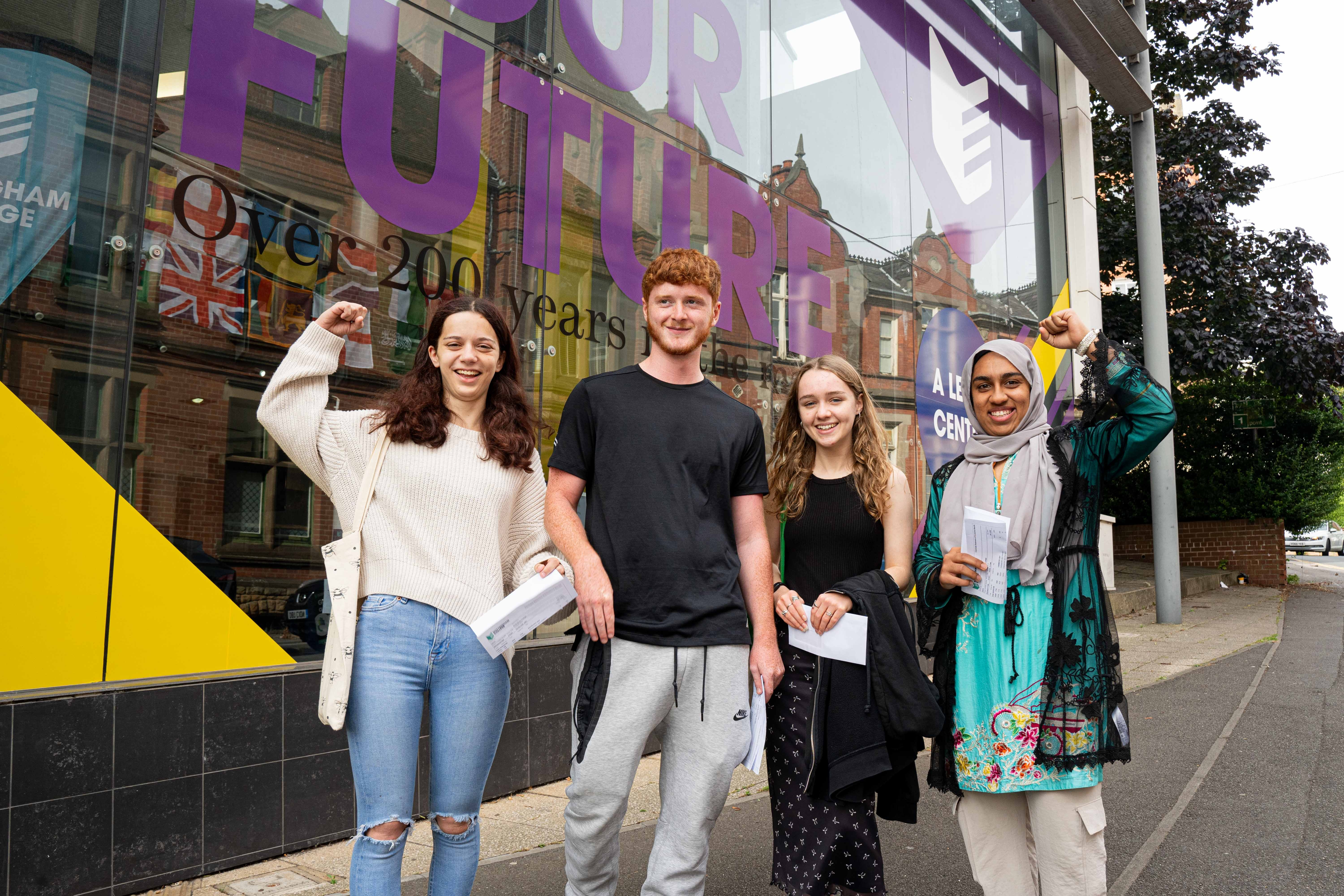A Level students outside the High Pavement Sixth Form.