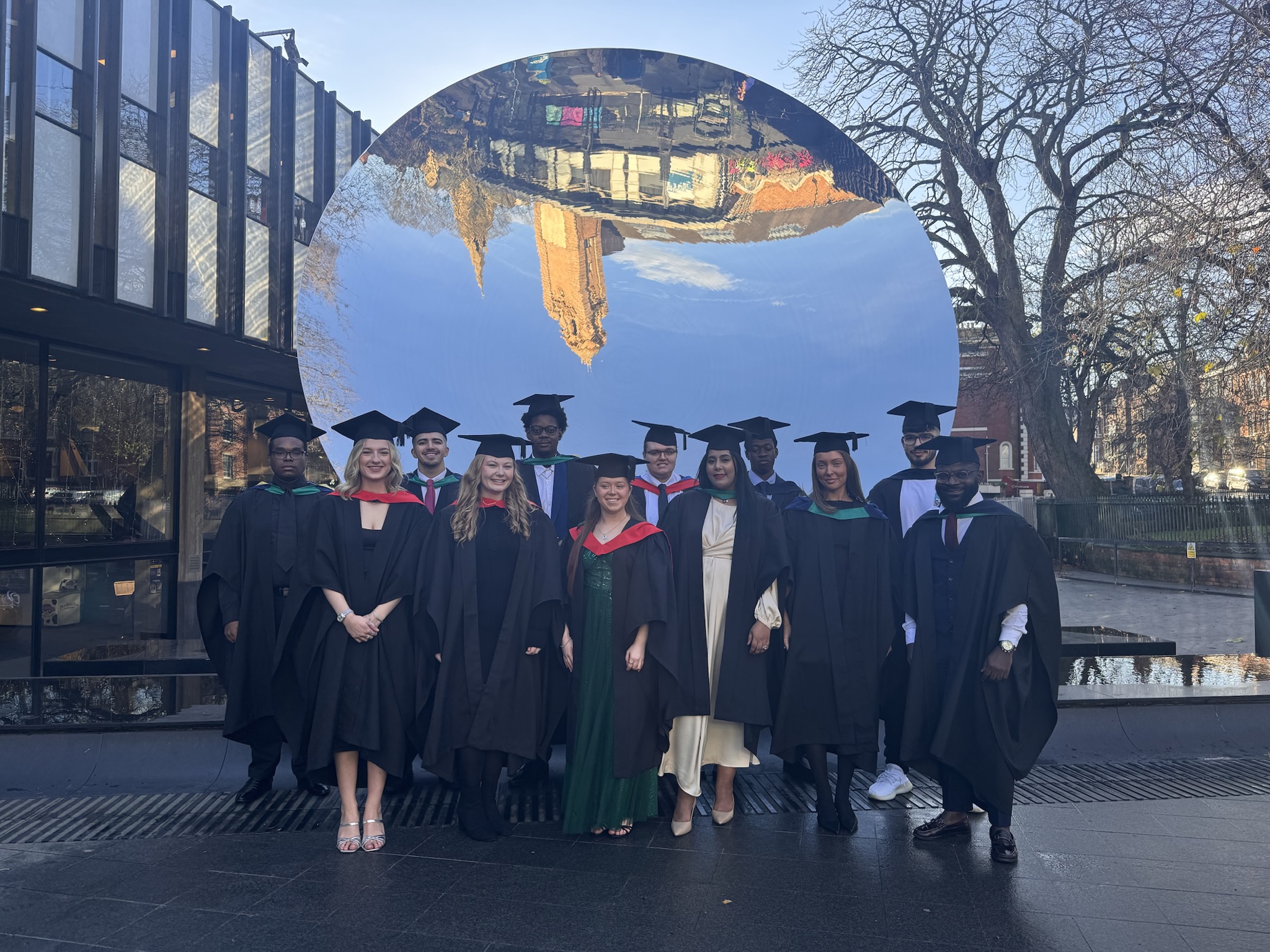 Group of graduates stood outside the Albert Hall