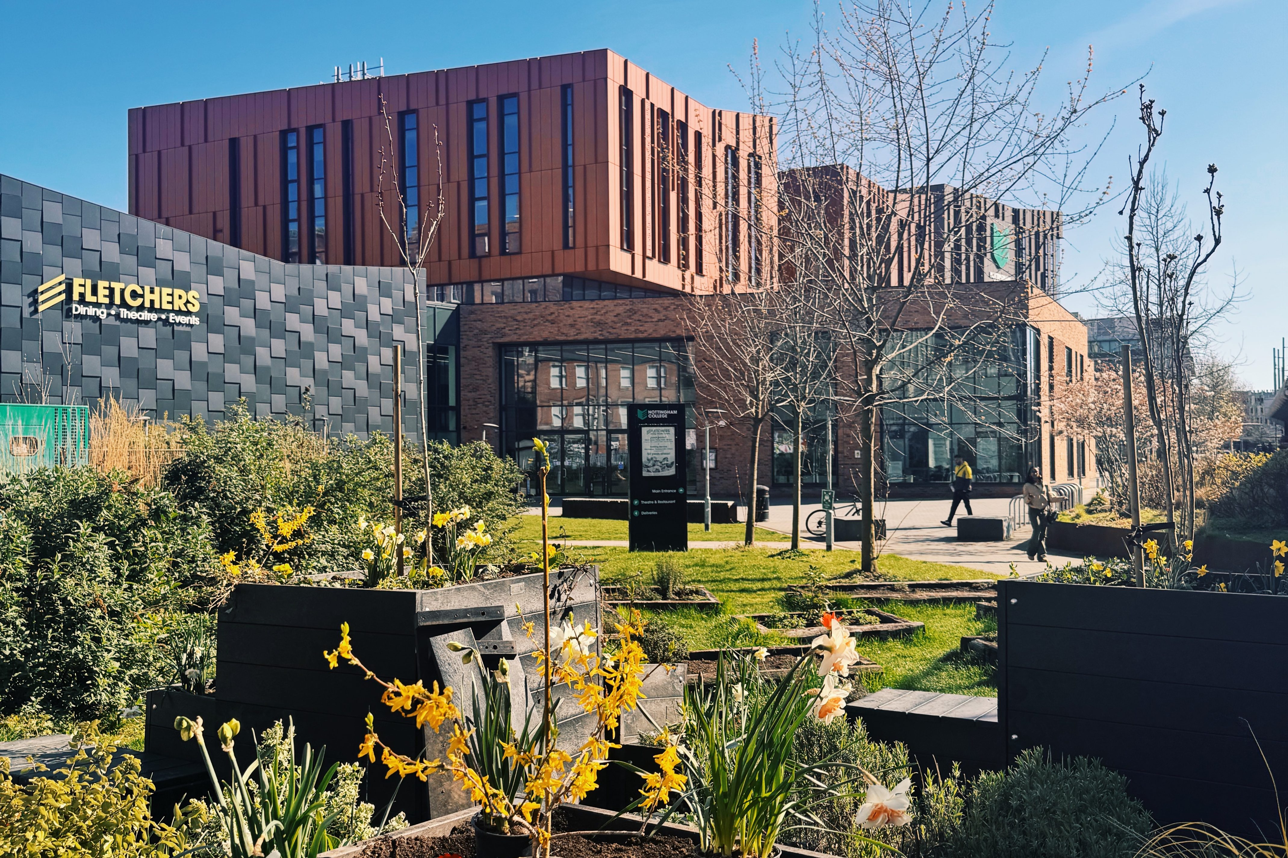 Plants and flowers outside the City Hub campus