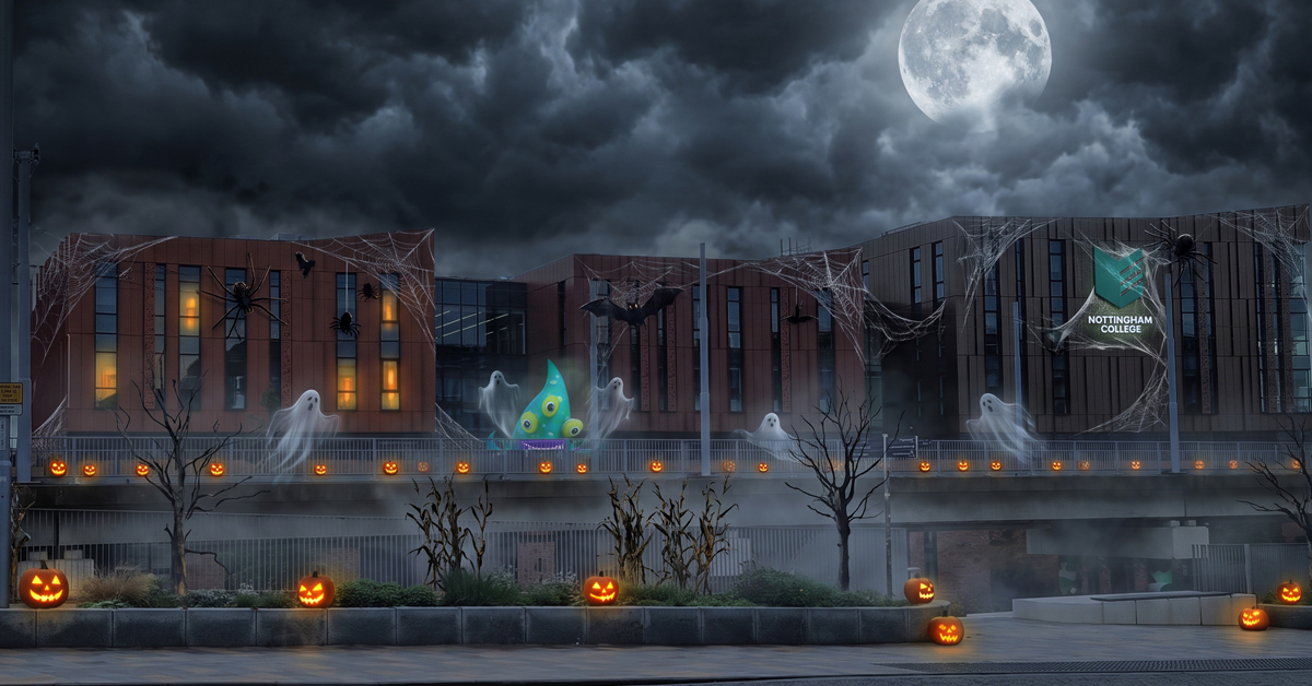 City Hub from Broad Marsh with halloween themed elements