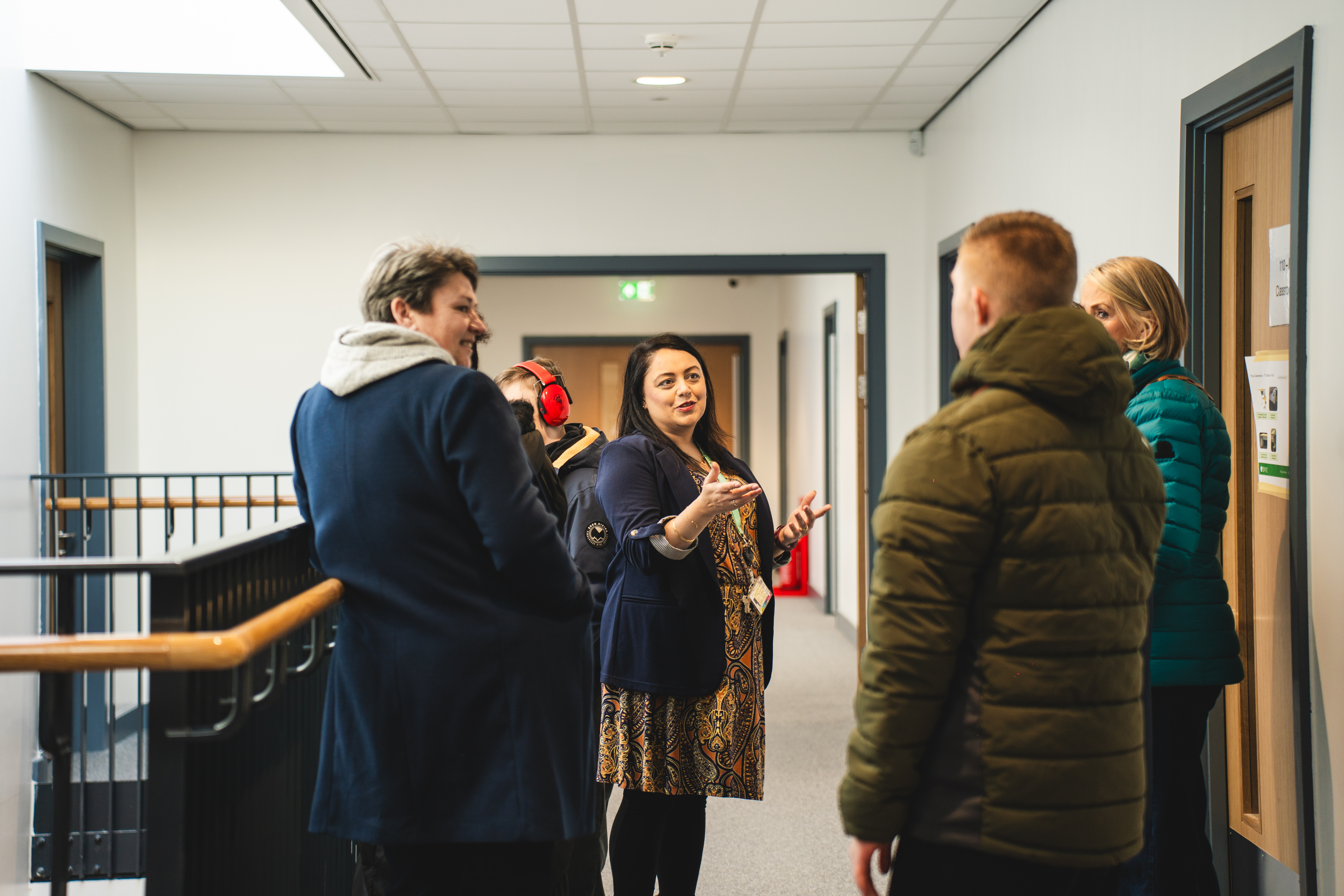 Staff Showing Students Around the new Gateway building at Basford