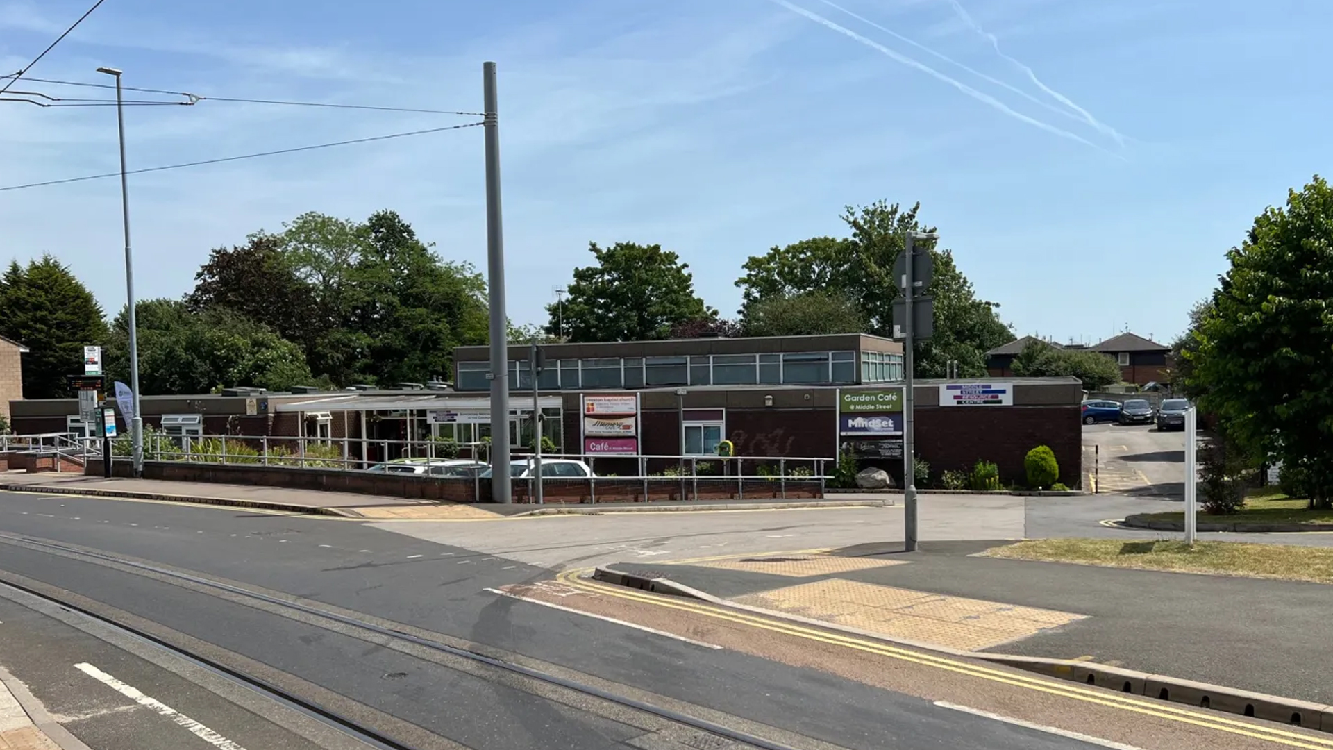 Front of Middle Street Resource Centre from the tram line