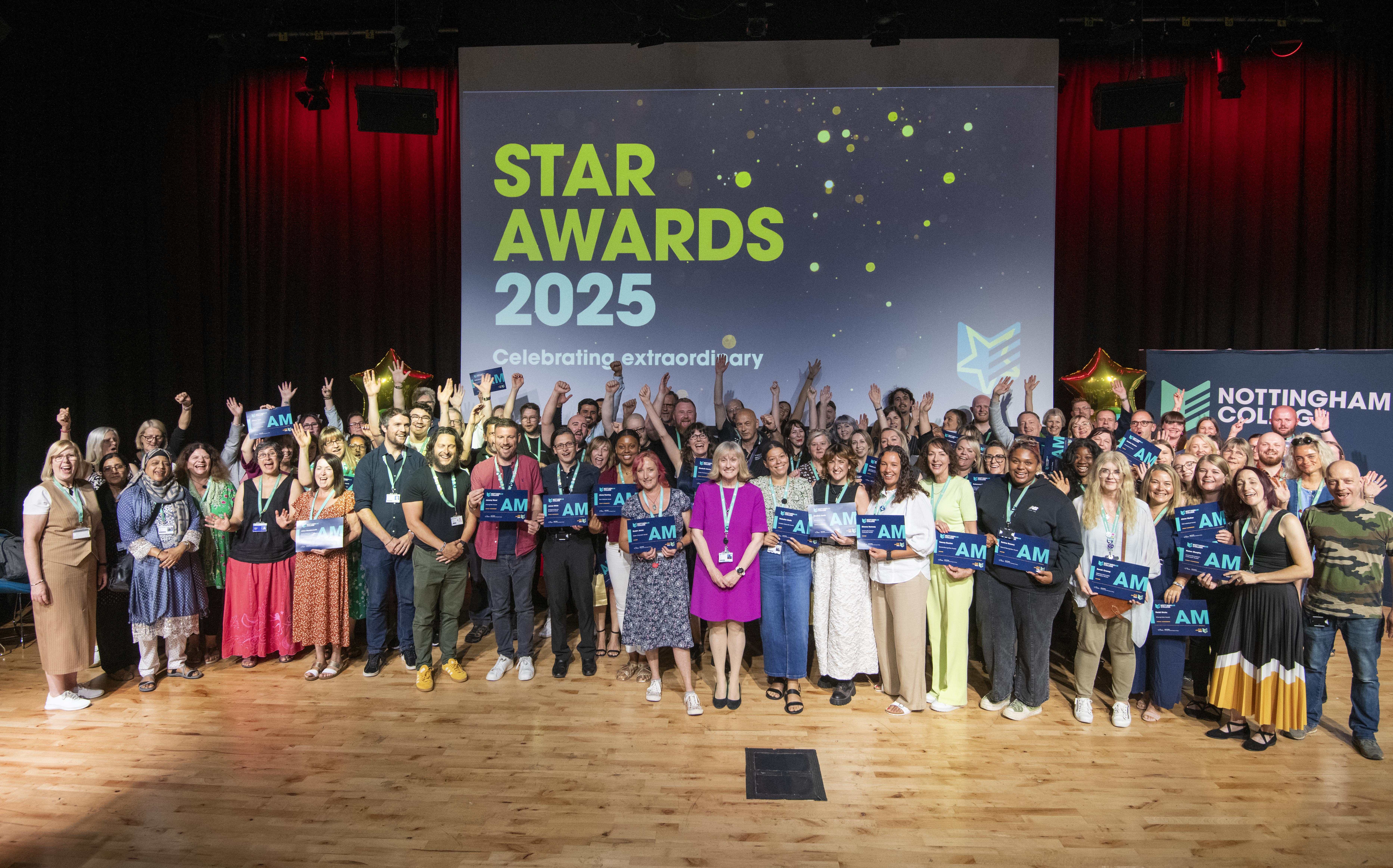 Nottingham College staff at the Star Awards 2025