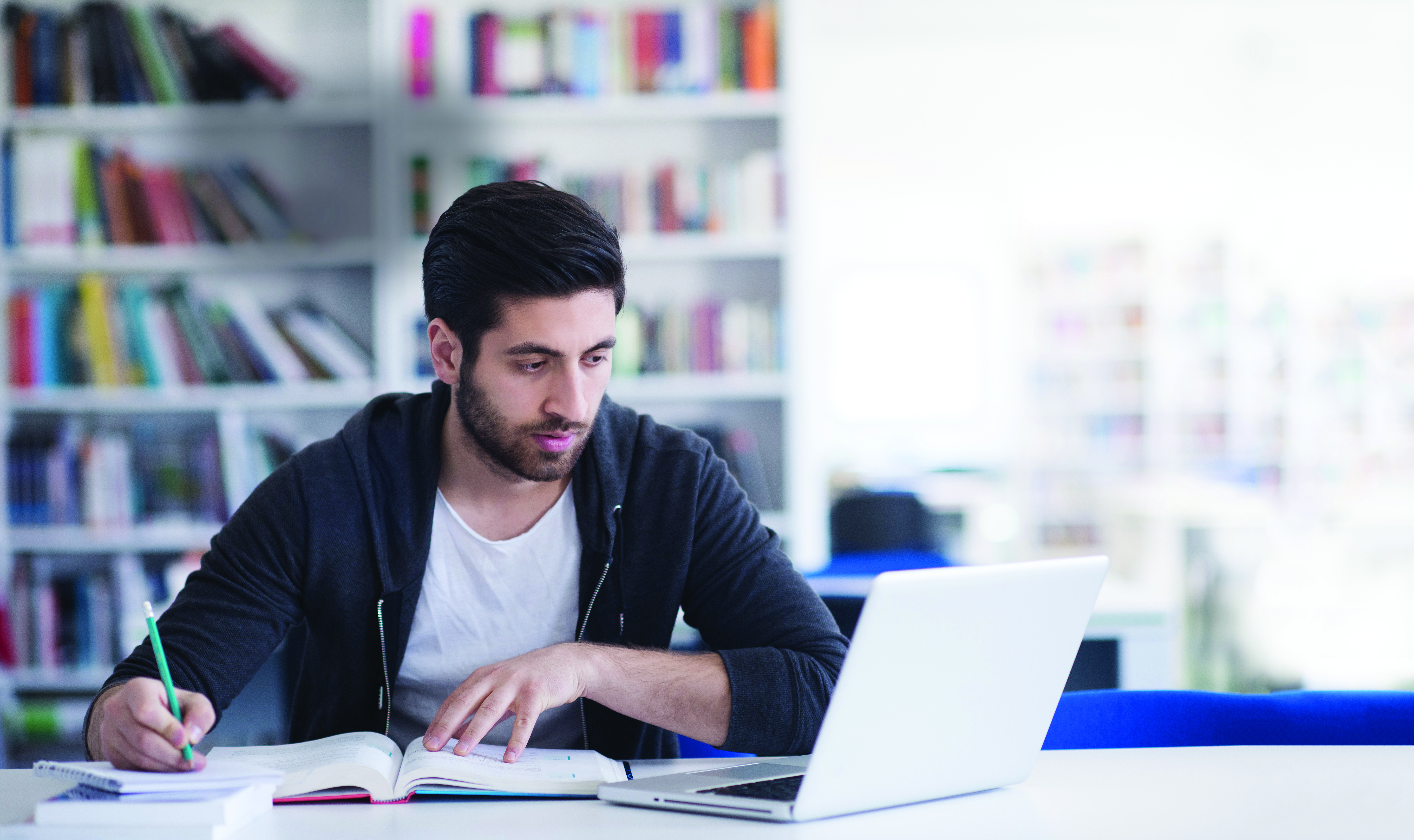 Man working on a laptop