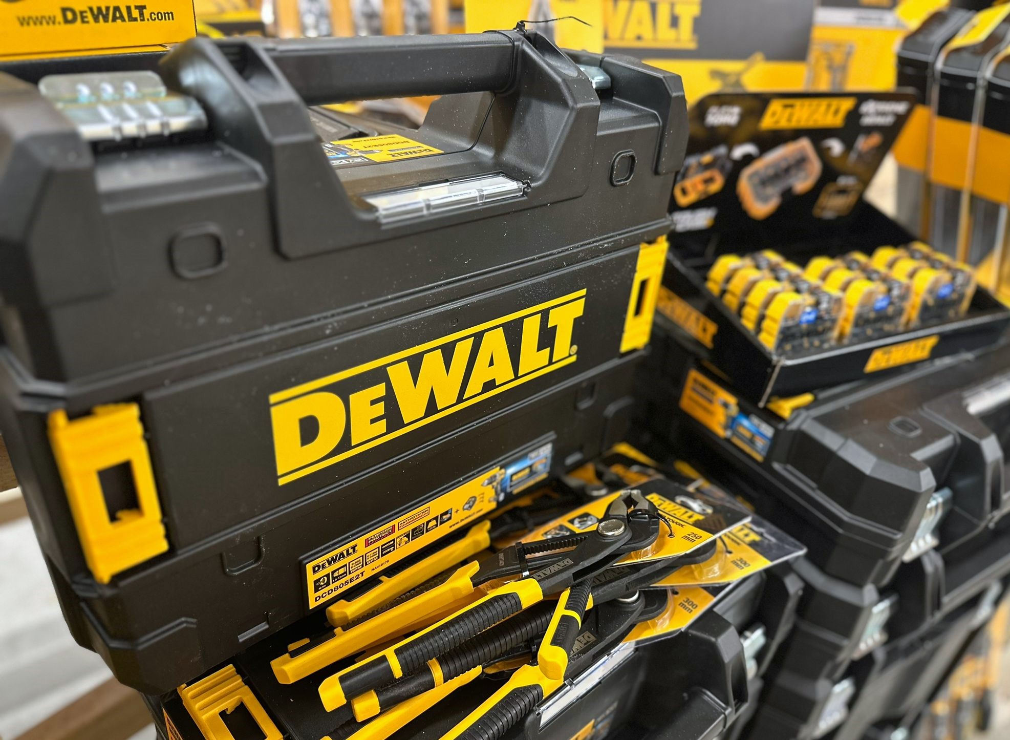 A selection of DeWalt tools and equipment