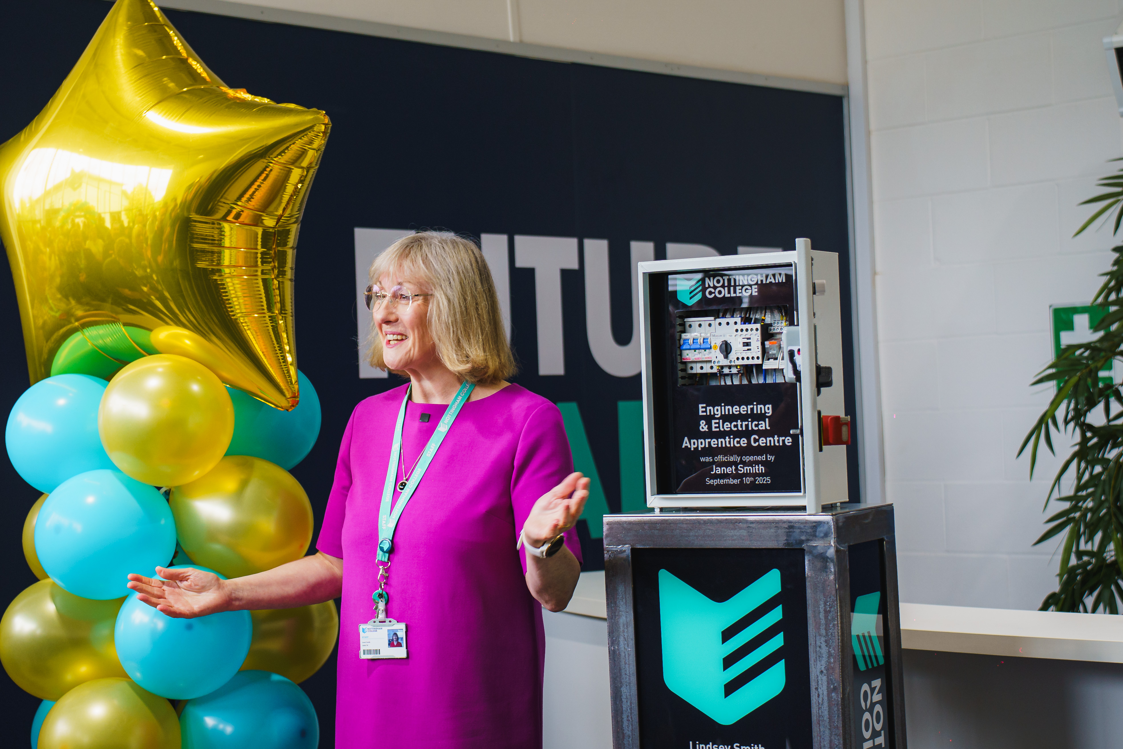 Janet Smith opening the Engineering and Electrical Centre