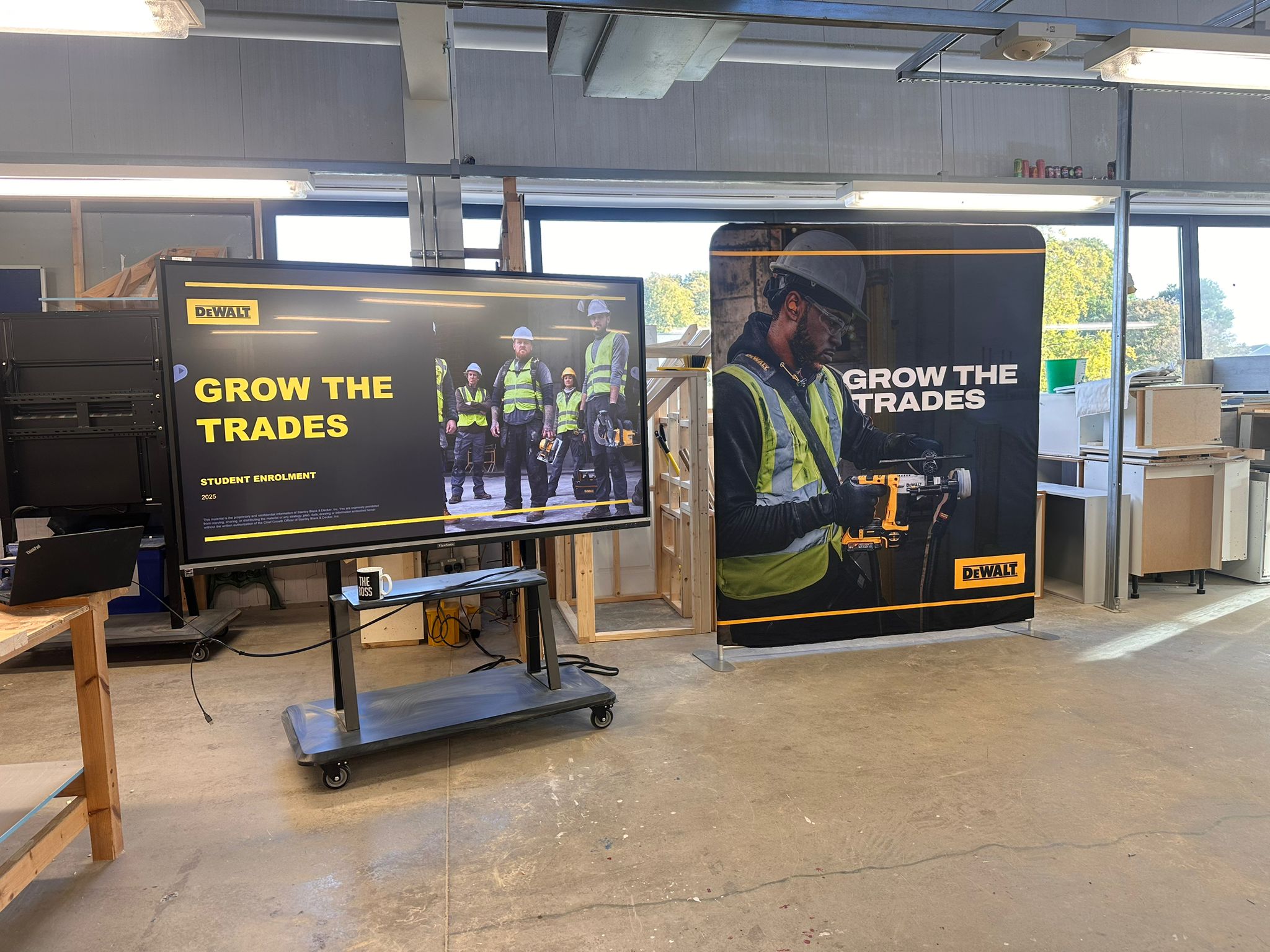 DeWalt trainers demonstrating and displaying equipment