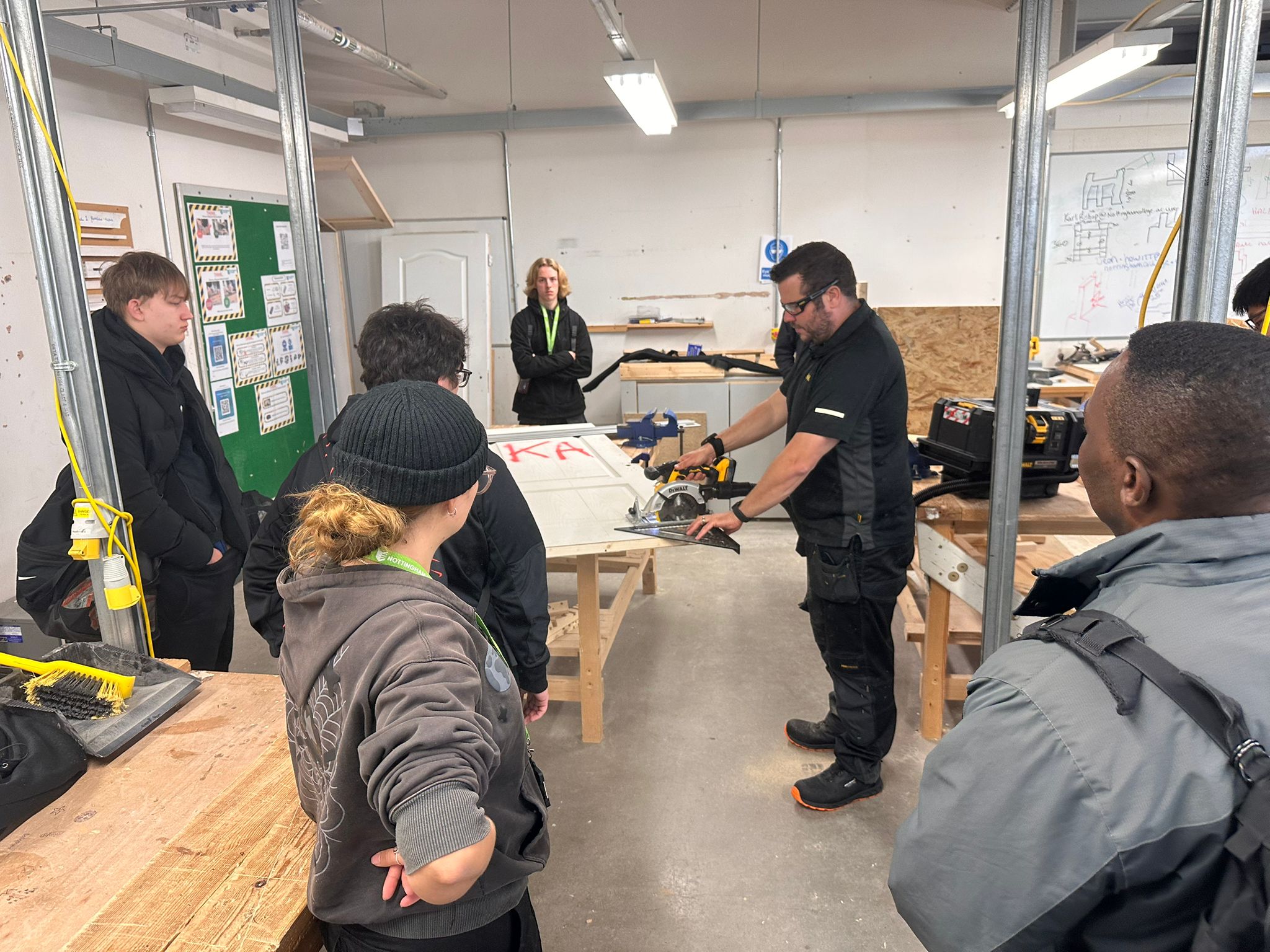 DeWalt trainers demonstrating and displaying equipment