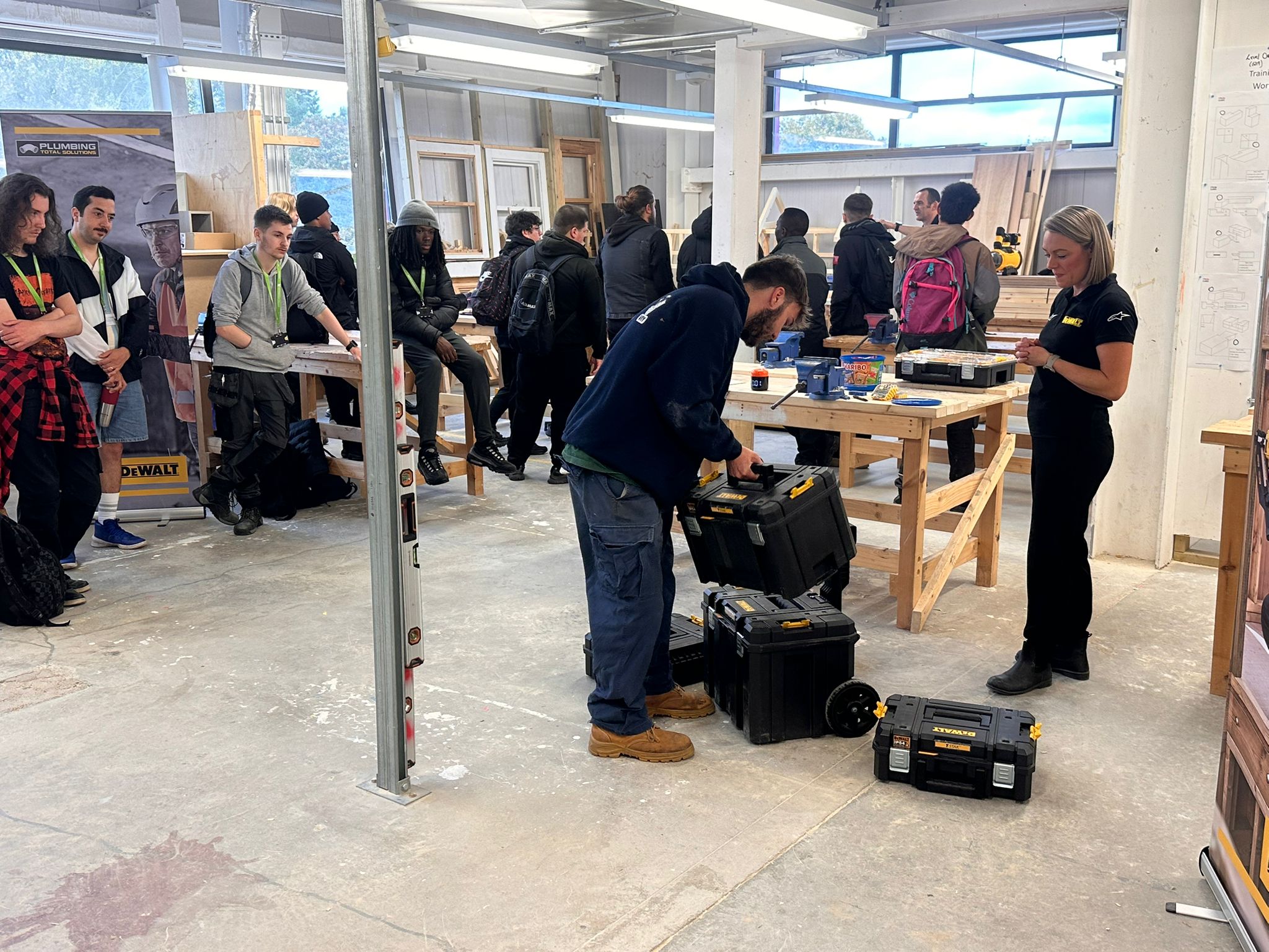 DeWalt trainers demonstrating and displaying equipment