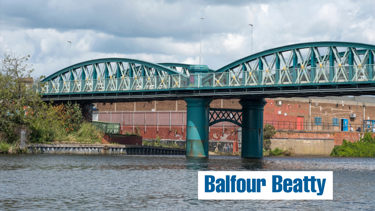 Photo of Lady Bay Bridge with Balfour Beatty logo