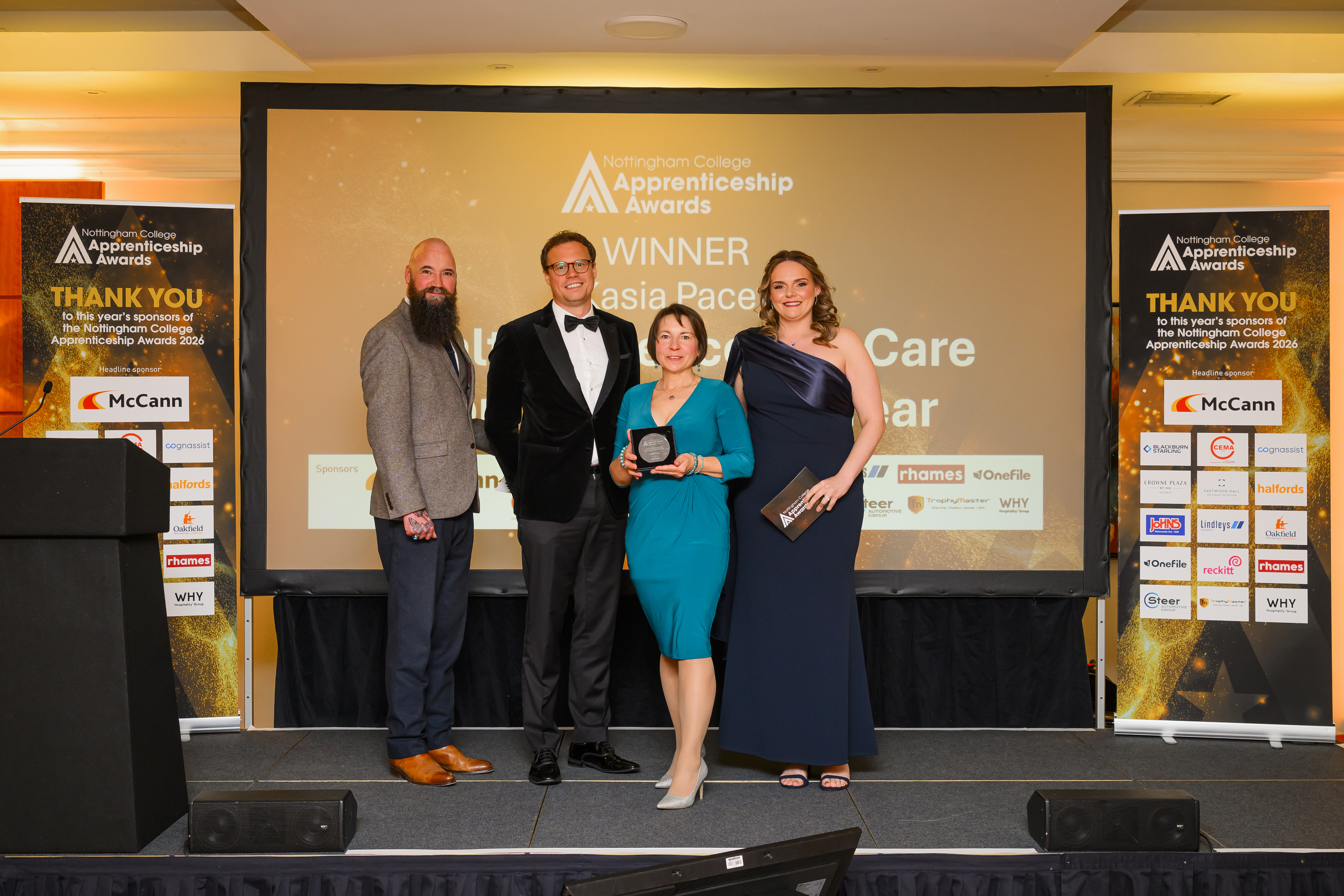 Kasia Pacey receiving award
