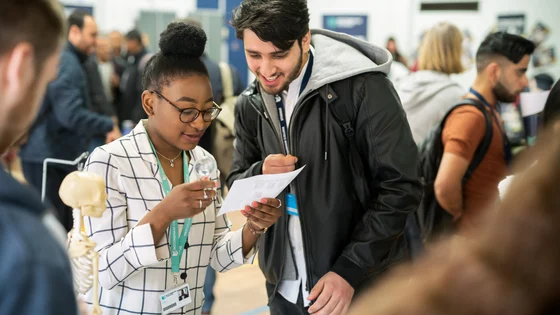 People at a careers fair