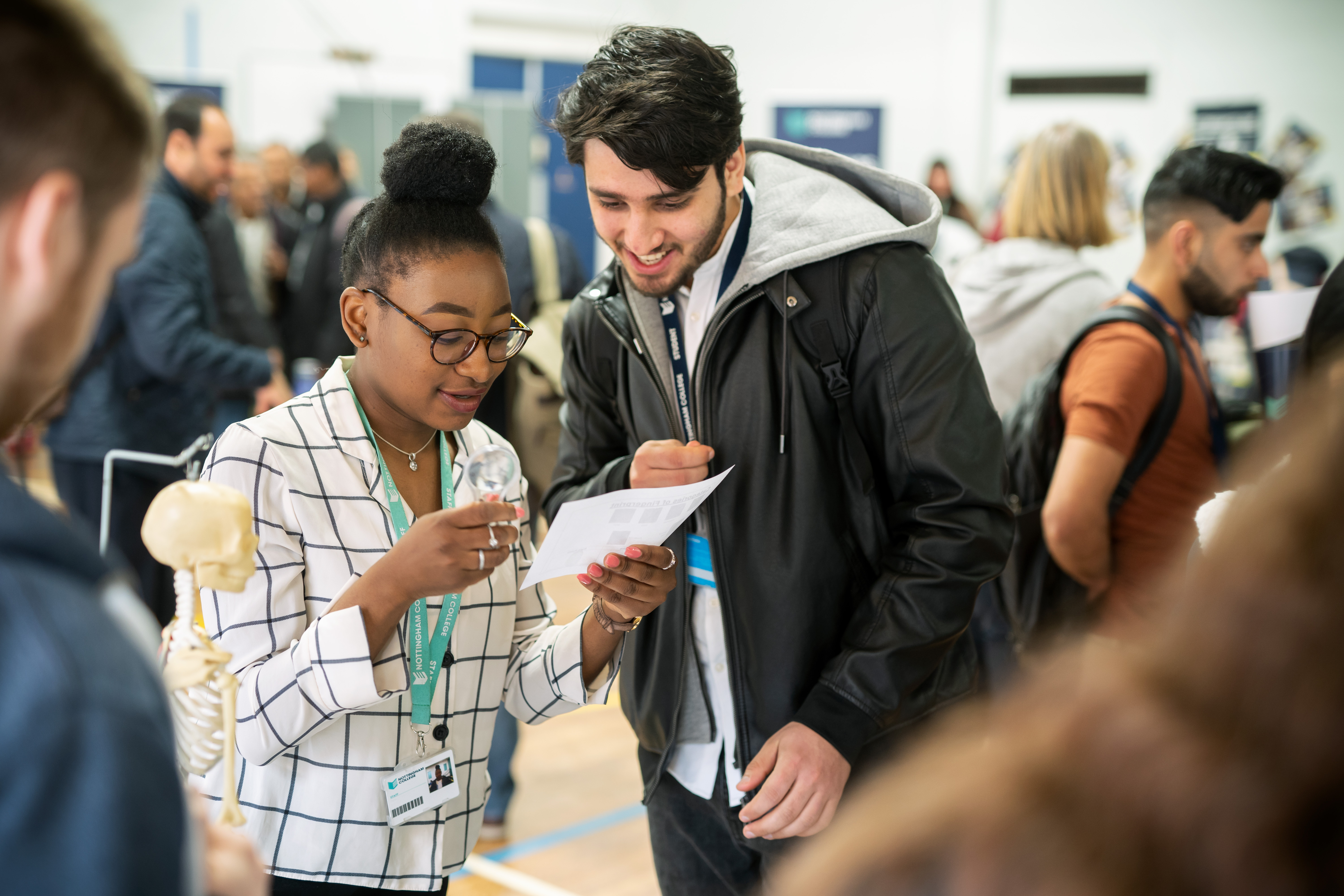 People at a careers fair