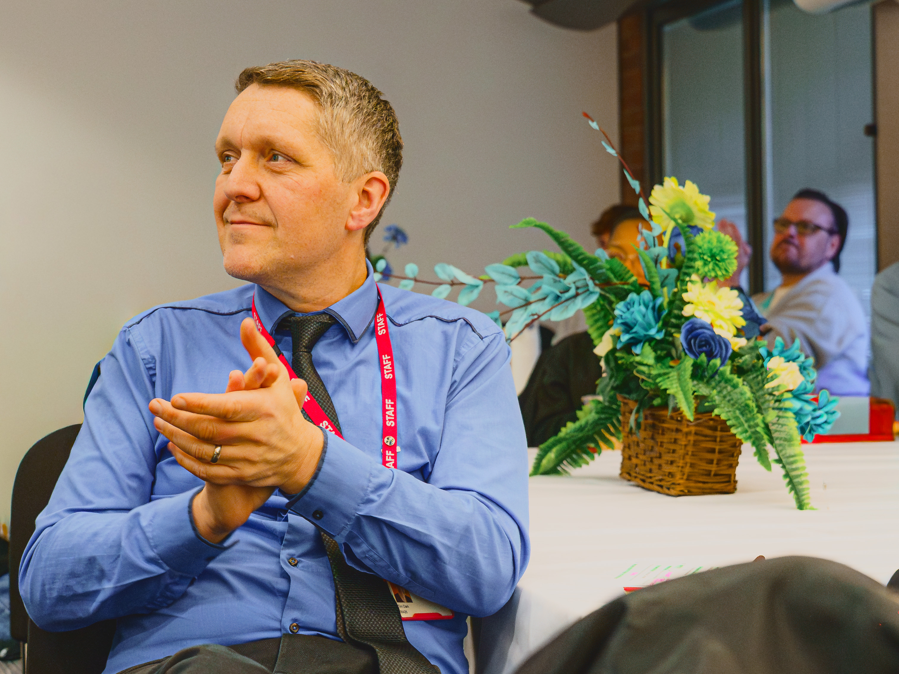 Tim Clark, Team Development Programme Lead for the East Midlands Kings Trust applauding