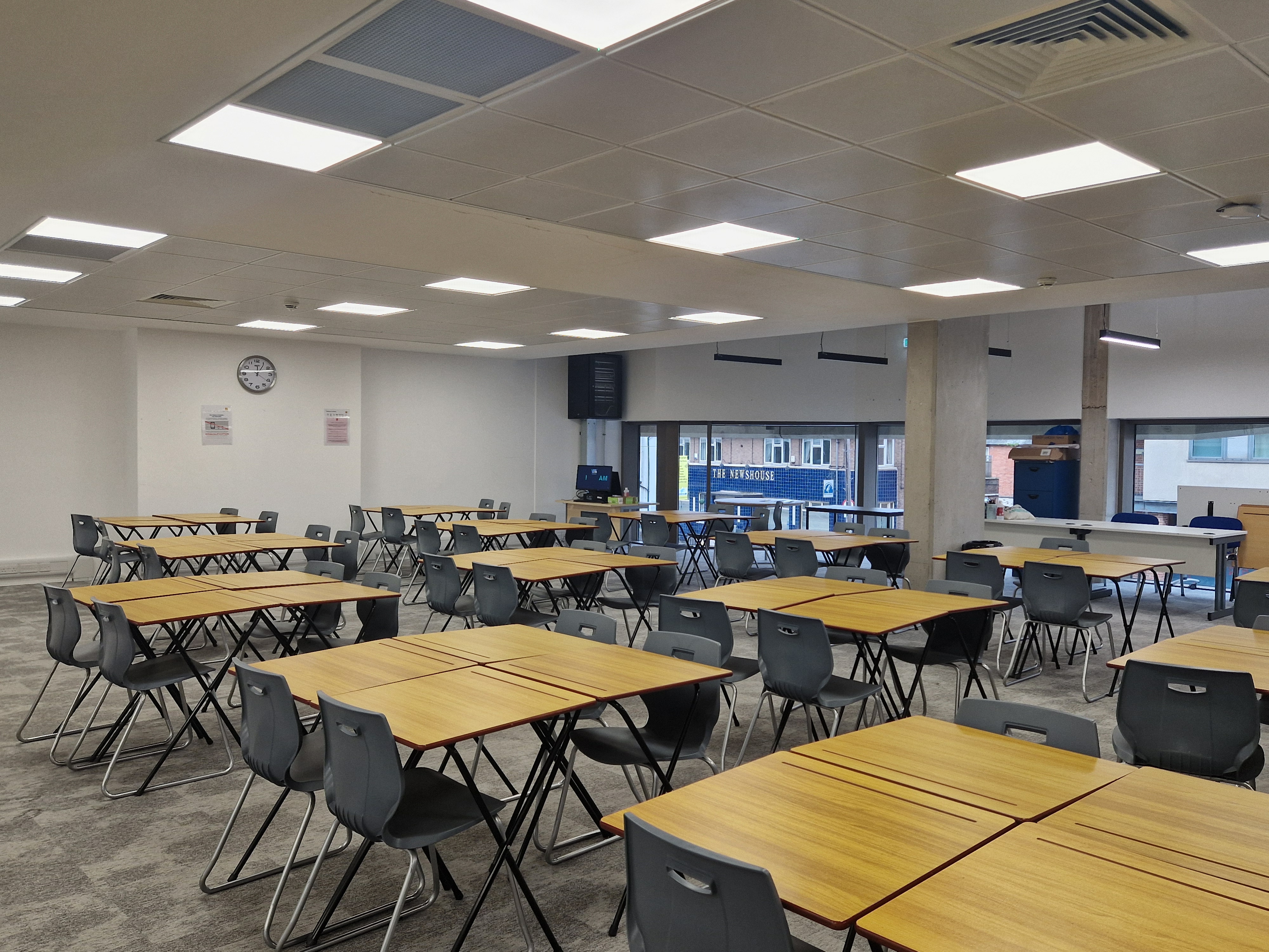 Upstairs space with desks