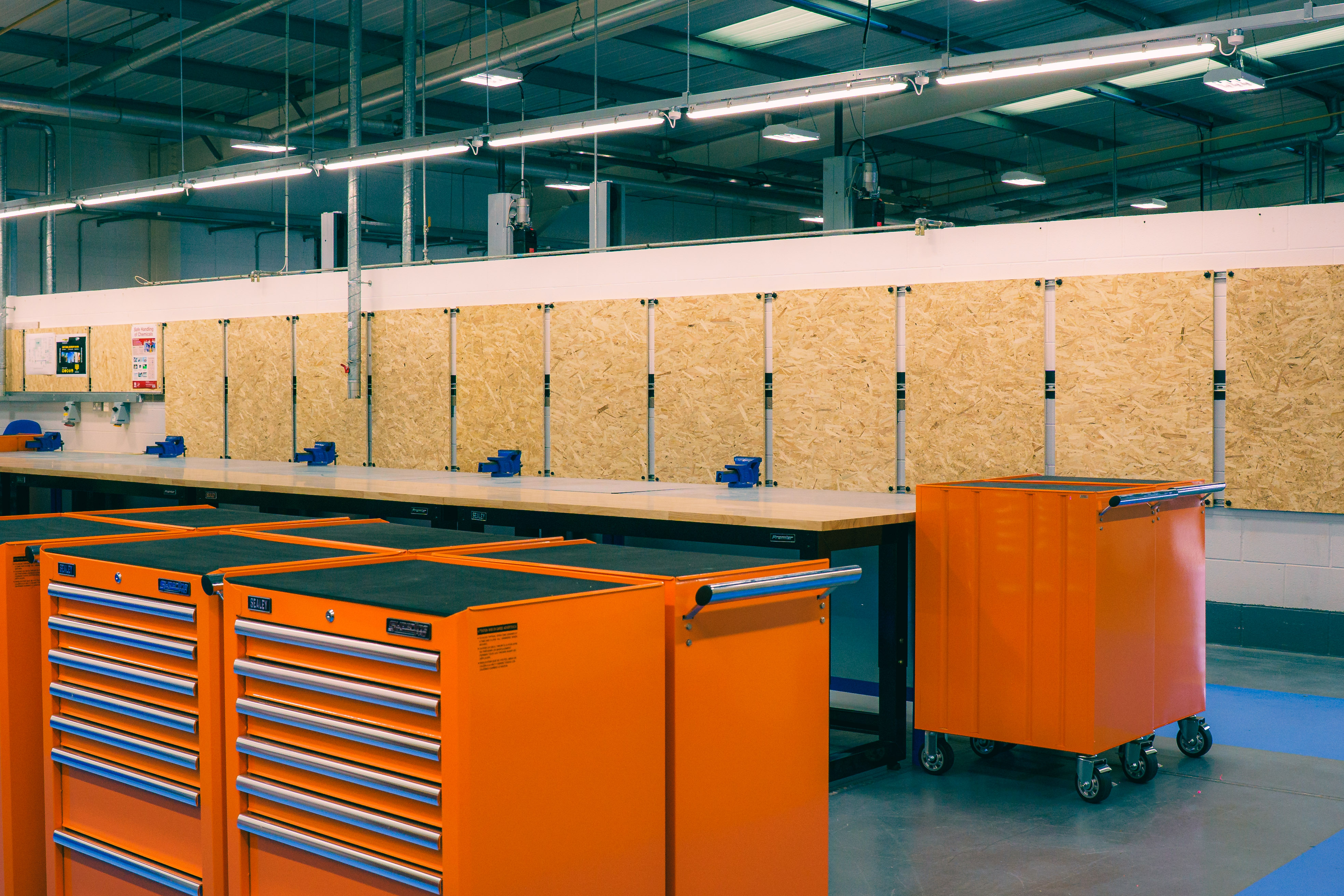 Workbenches and toolkits in Engineering and Electrical centre.