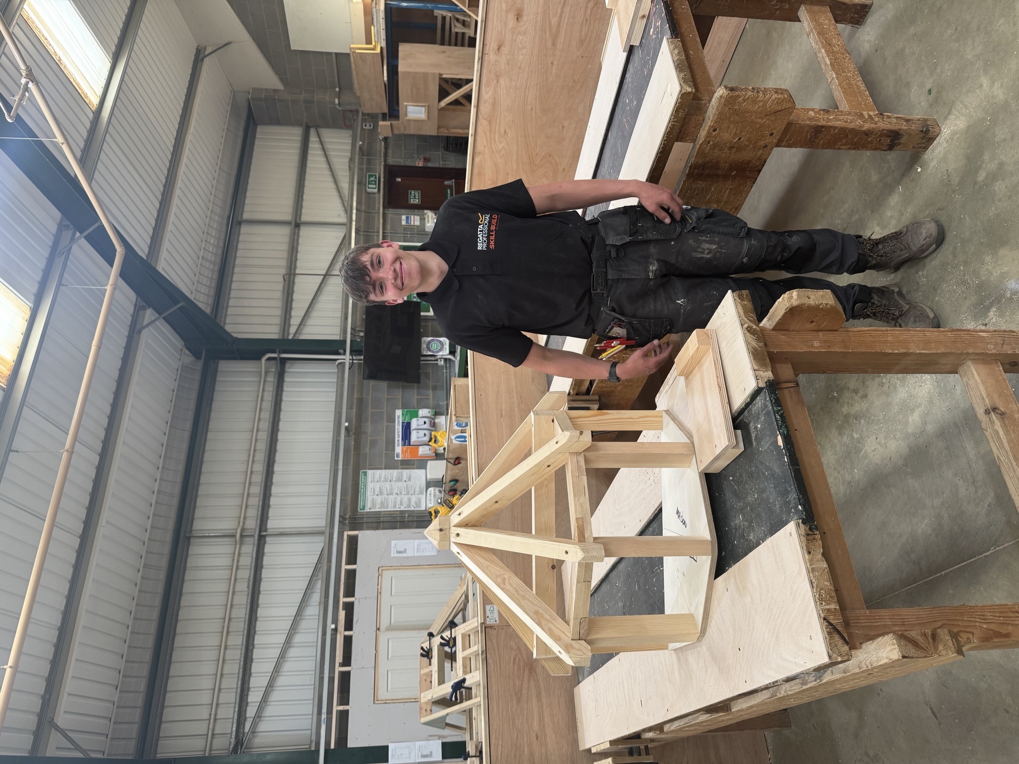 Mason Stammers with his model