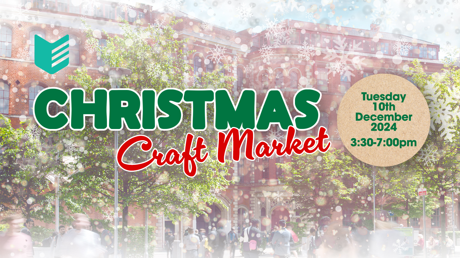 Christmas Craft Market - Tuesday 10th December 20024, 3:30-7:00pm