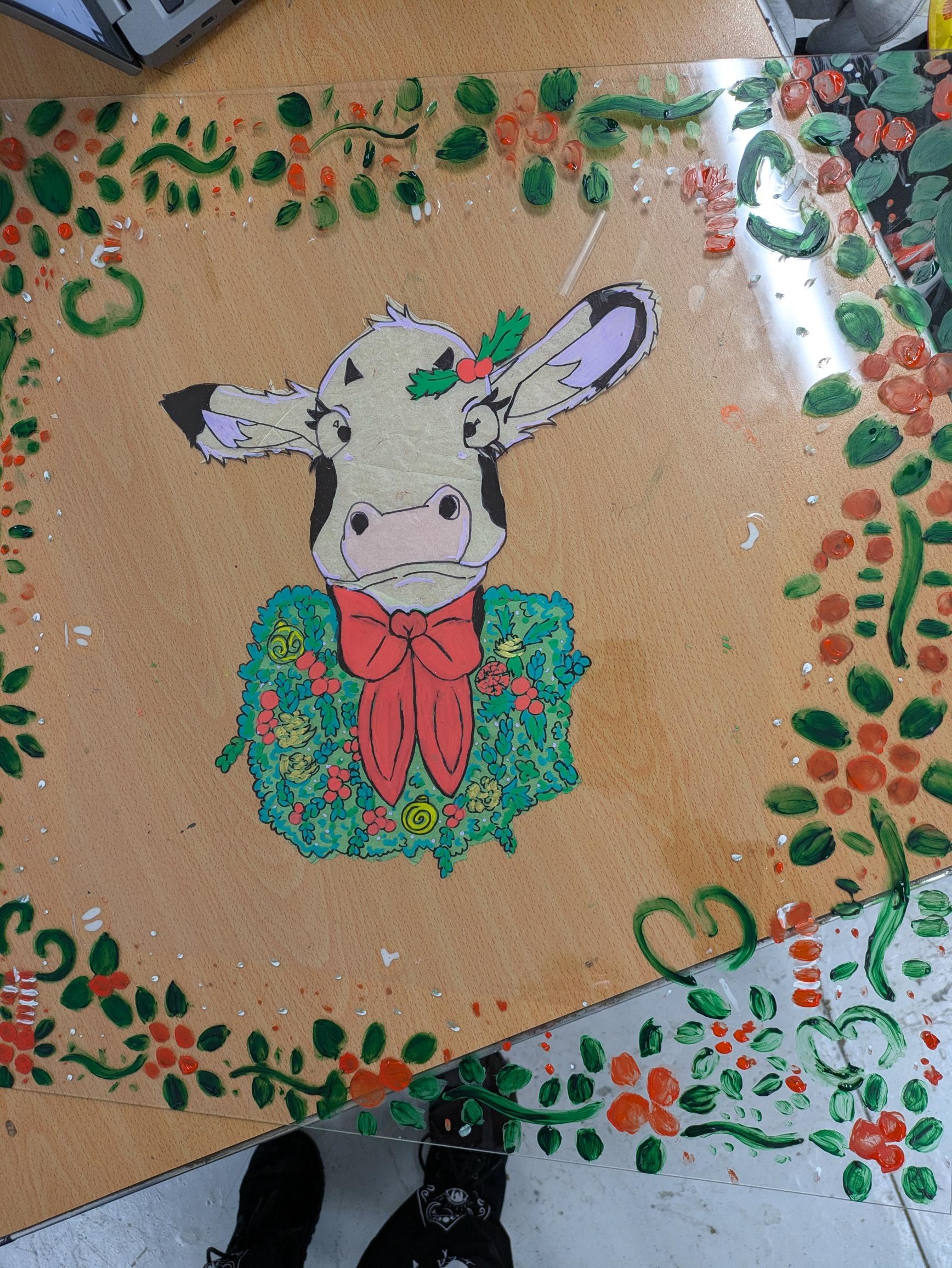 Colourful cow drawing