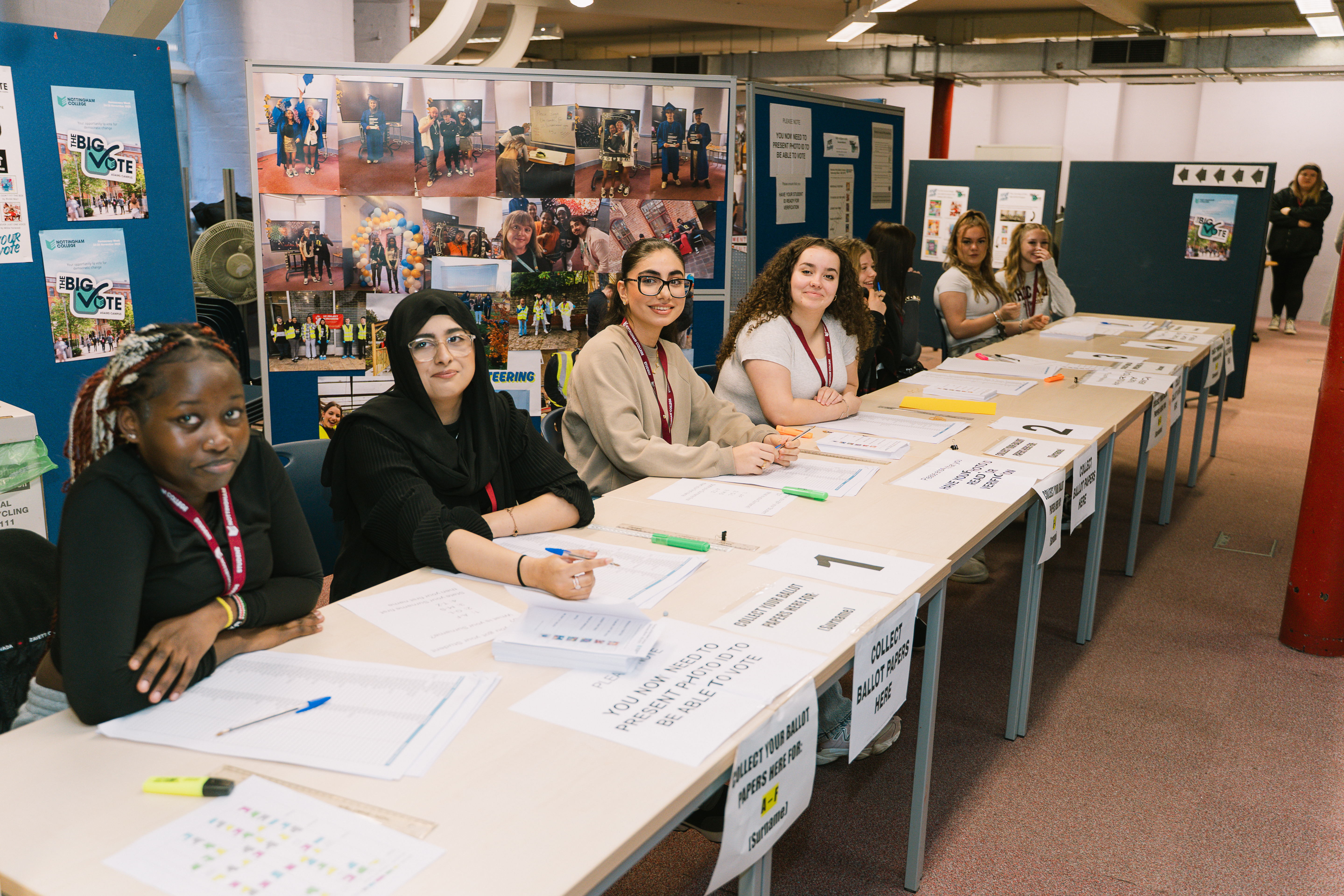 Nottingham College students taking part in the Big Vote at Adams Campus