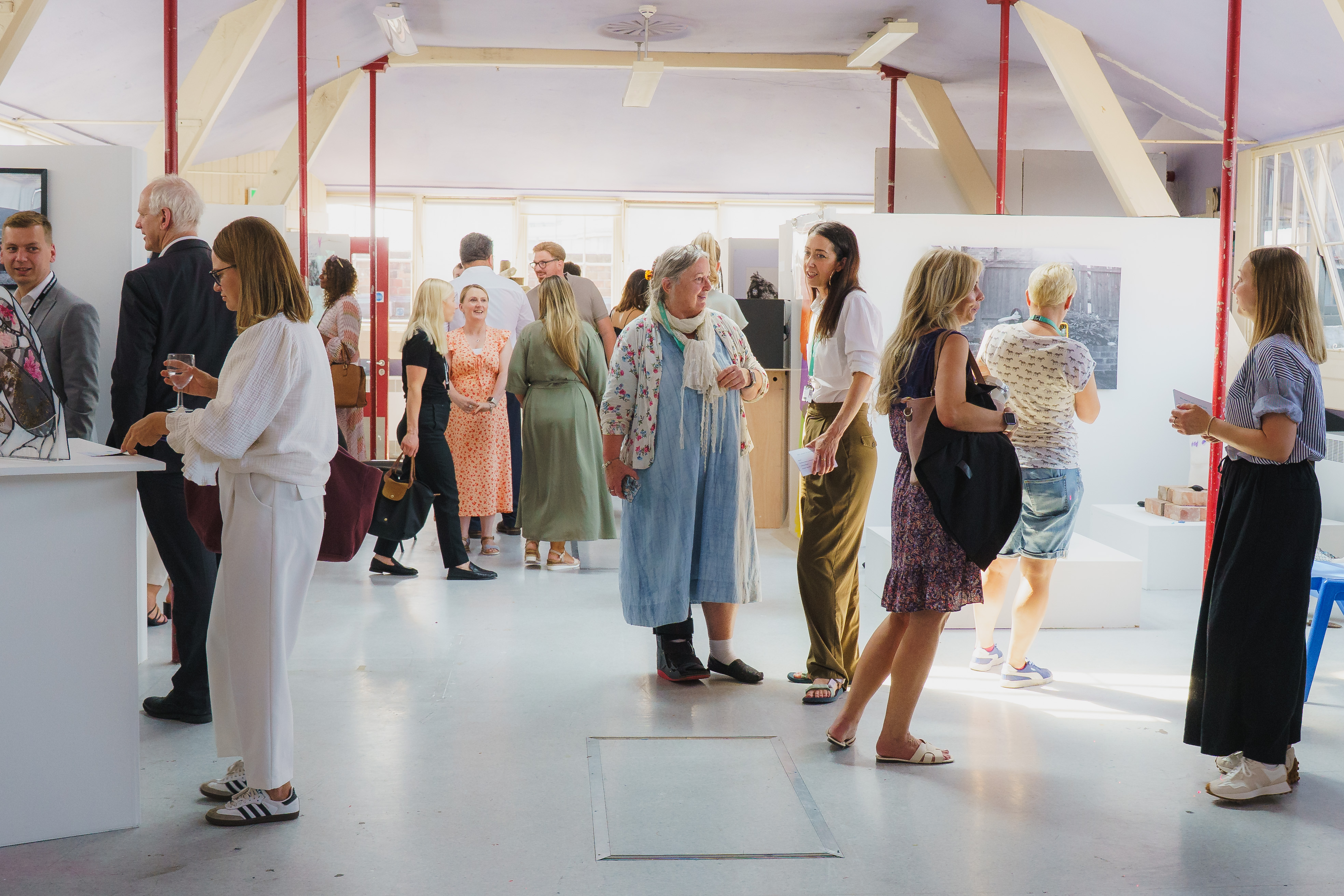 Employers gathered in art gallery at Adams campus