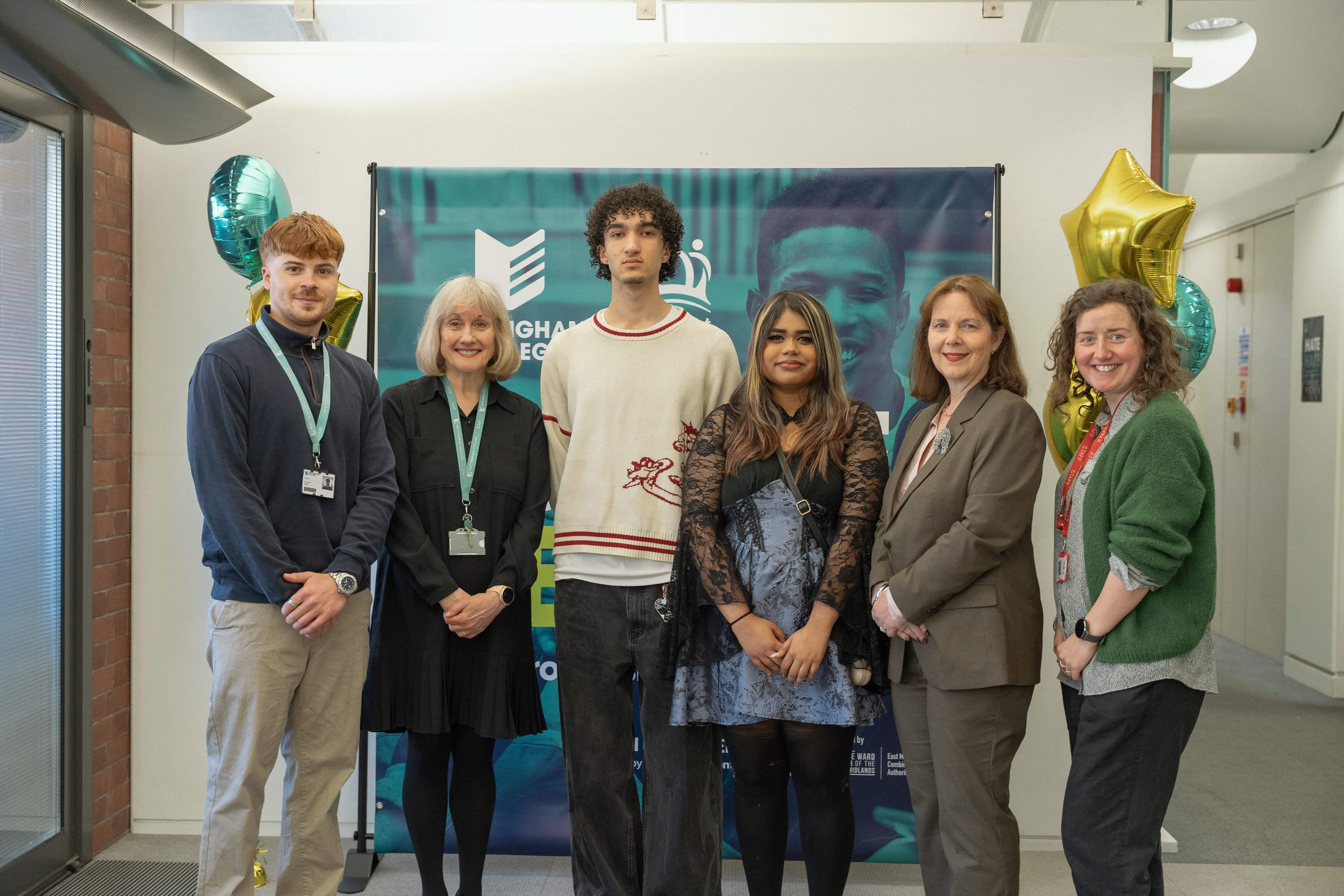 Nottingham College staff with King's Trust learners and Mayor Claire Ward
